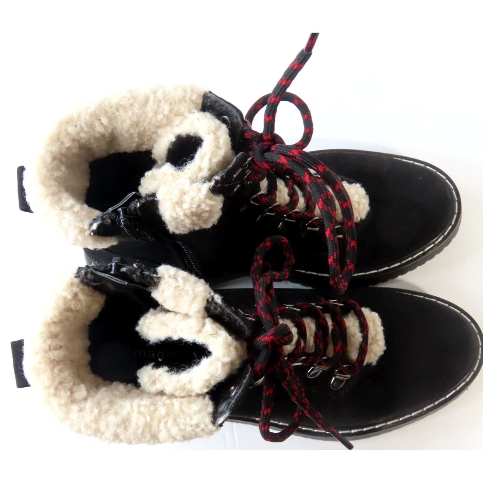Vintage Madden Girl Kilian Black Fabric Women's Hiking Boots 6.5M Ankle Boots Casual/Outdoor Womens Black 6.5M Hiking Boots Size US 7 / IT 37 - 7 Thumbnail