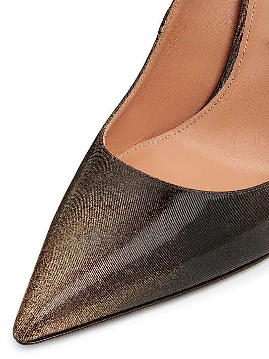 Aquazzura os11x1225 Purist 105MM Gradient Leather Pumps in Cacao Gold Size US 9 / IT 39 - 4 Thumbnail