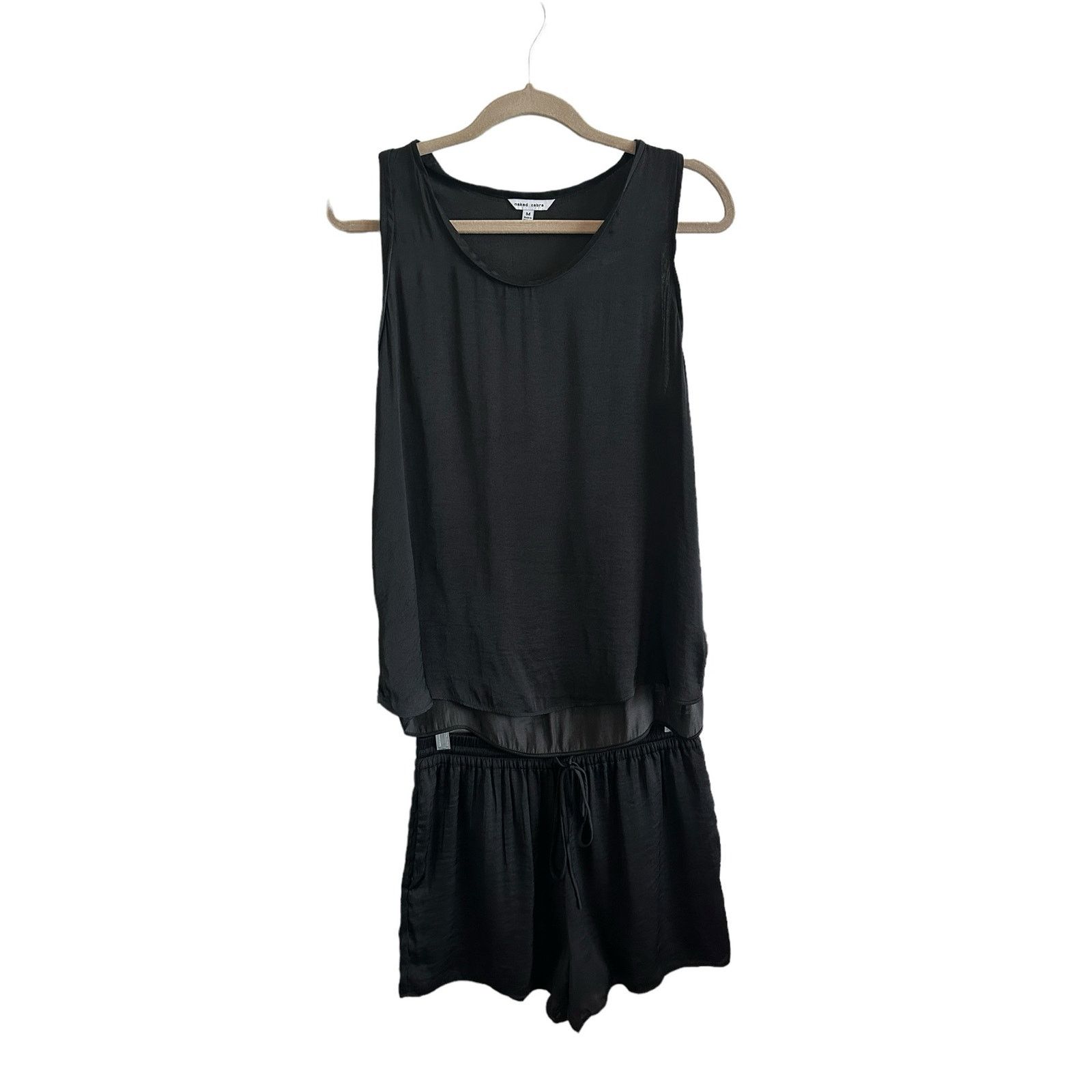 Other Naked Zebra Sleeveless Black Tank Drawstring Shorts Set - M Size 30" / US 8 / IT 44 - 3 Thumbnail