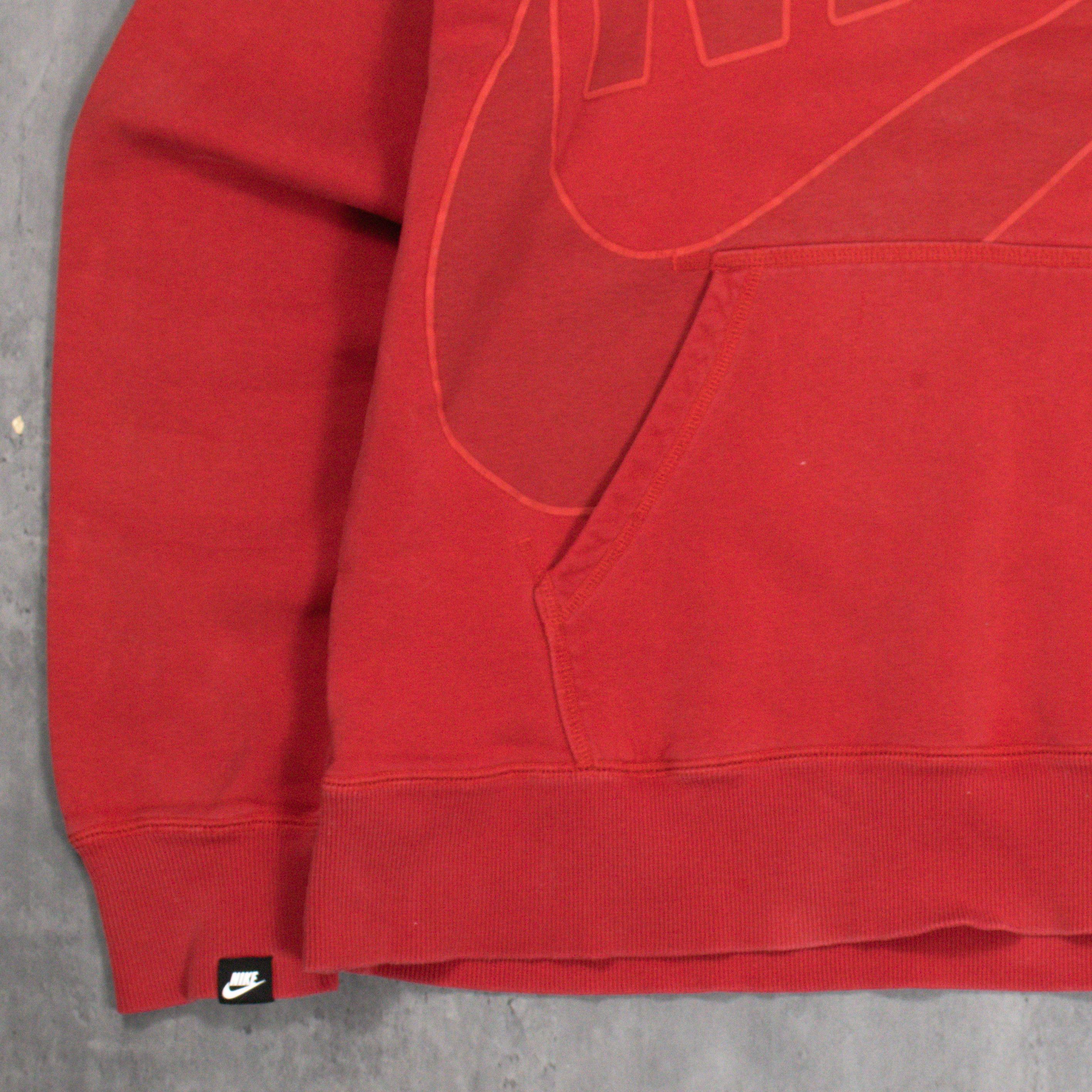 Nike Y2K 2000's 00's Nike Big Logo Baggy Oversize Red Hoodie Size US L / EU 52-54 / 3 - 4 Thumbnail