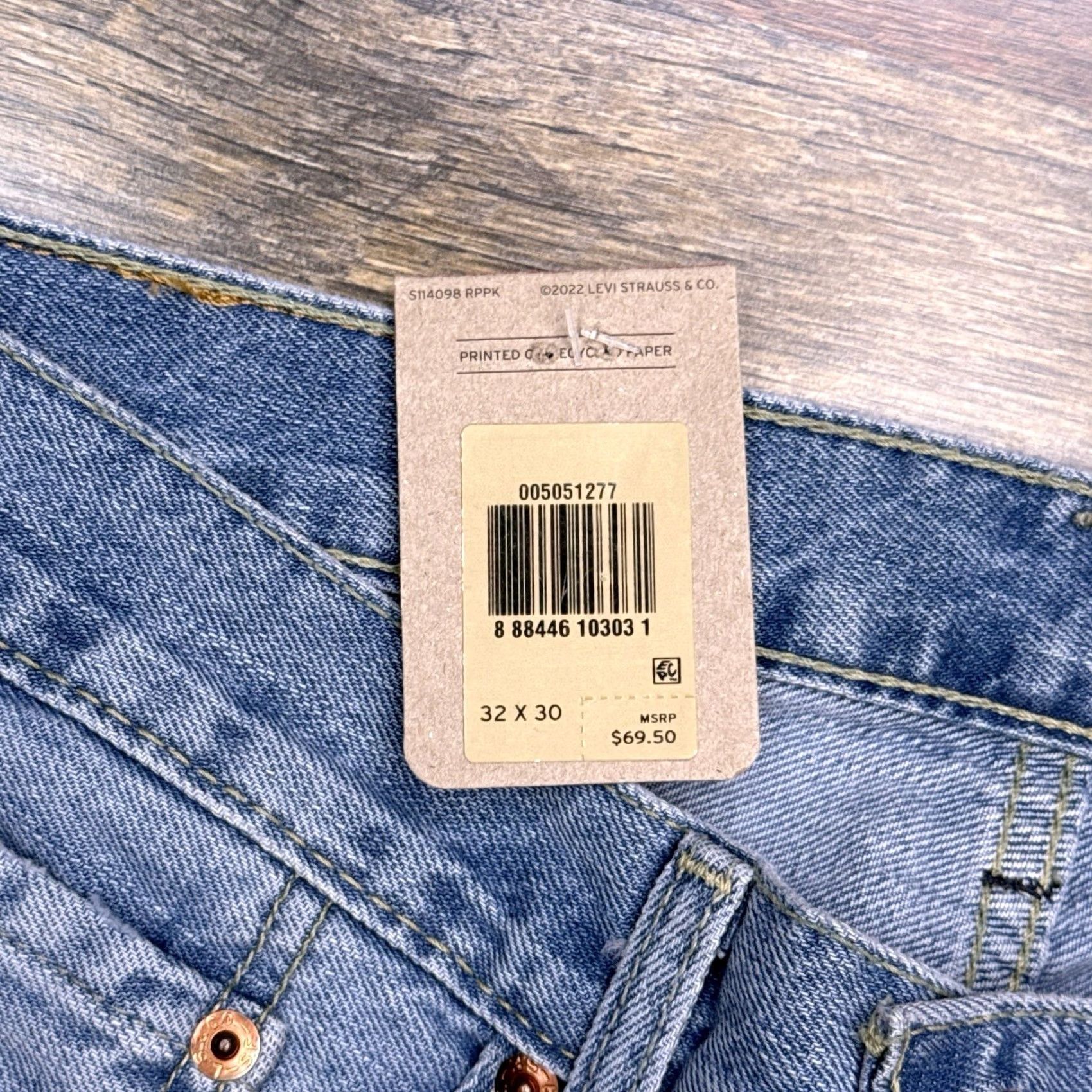 Levi's Levi's 505 Jeans Mens 32x30 Straight Denim Mid Rise Blue 5-Pocket Regular Waist Stretch Comfort Size US 32 / EU 48 - 4 Thumbnail