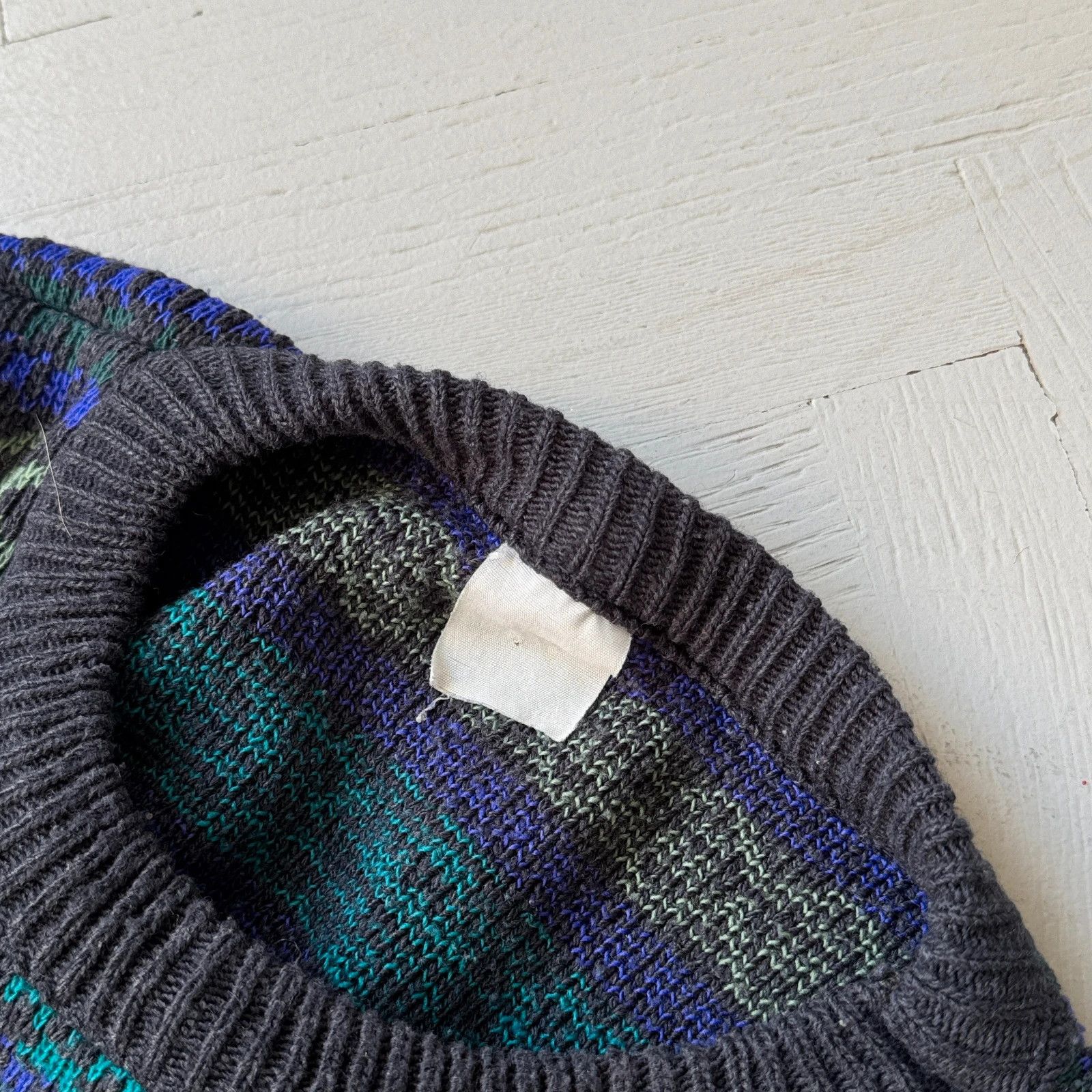 Vintage Luxury Chunky Knit Sweater Italian Wool Blend Purple Blue XL Size US XL / EU 56 / 4 - 6 Thumbnail