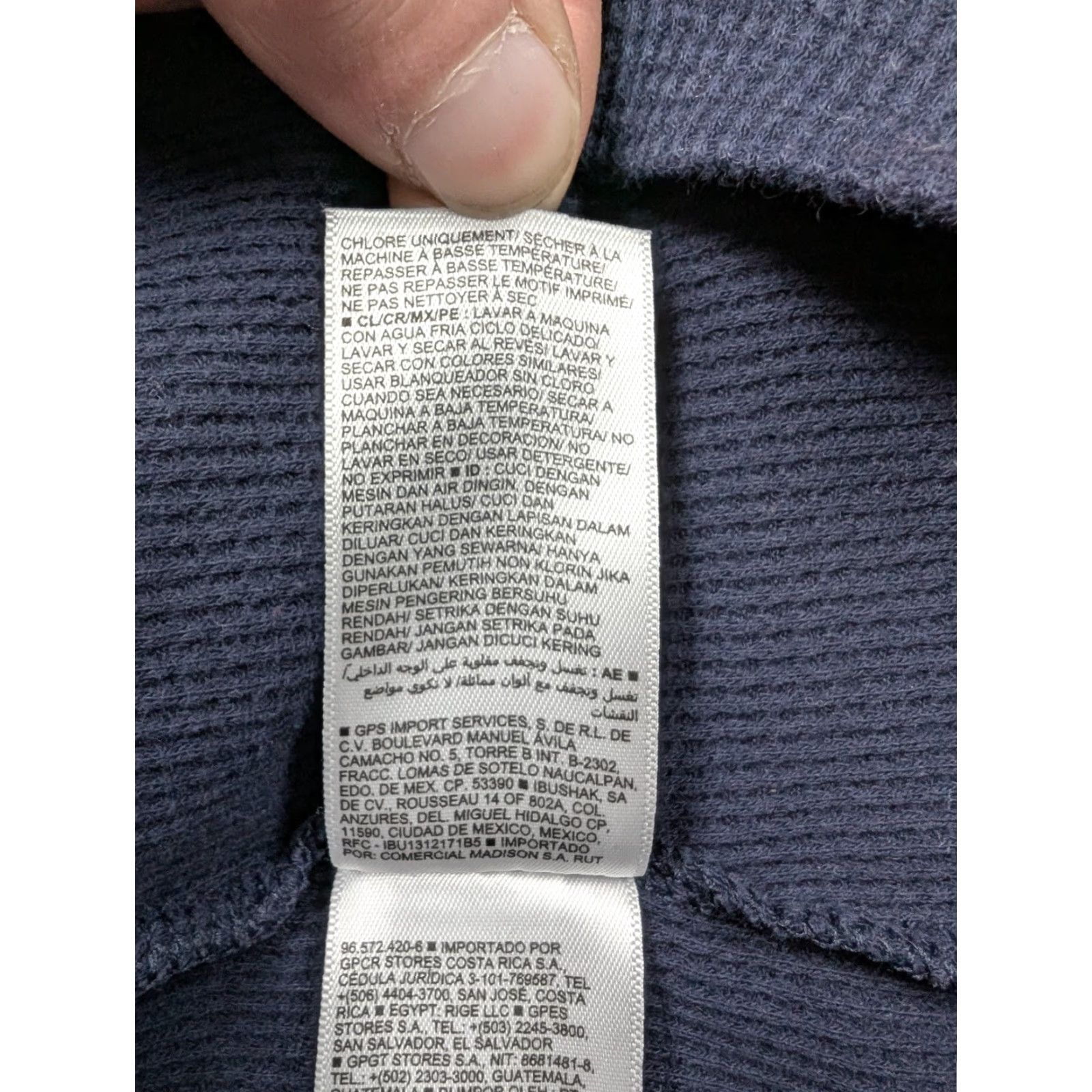 Old Navy Old Navy Thermal Shirt XL Roam Free Explore More Wonder Less Waffle Knit Mens Long Sleeve Graphic Crew Neck Navy Blue Size US XL / EU 56 / 4 - 7 Thumbnail