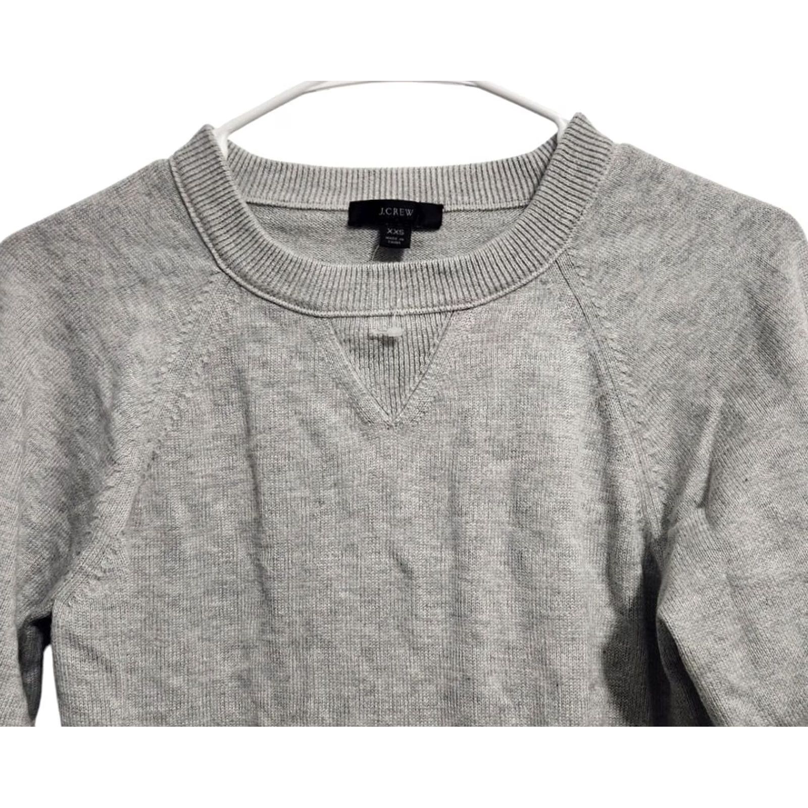 J.Crew J. Crew Womens XXS Cotton Cashmere Sweater Crewneck Pullover Long Sleeve Gray Size XXS / US 00 / IT 34 - 3 Thumbnail