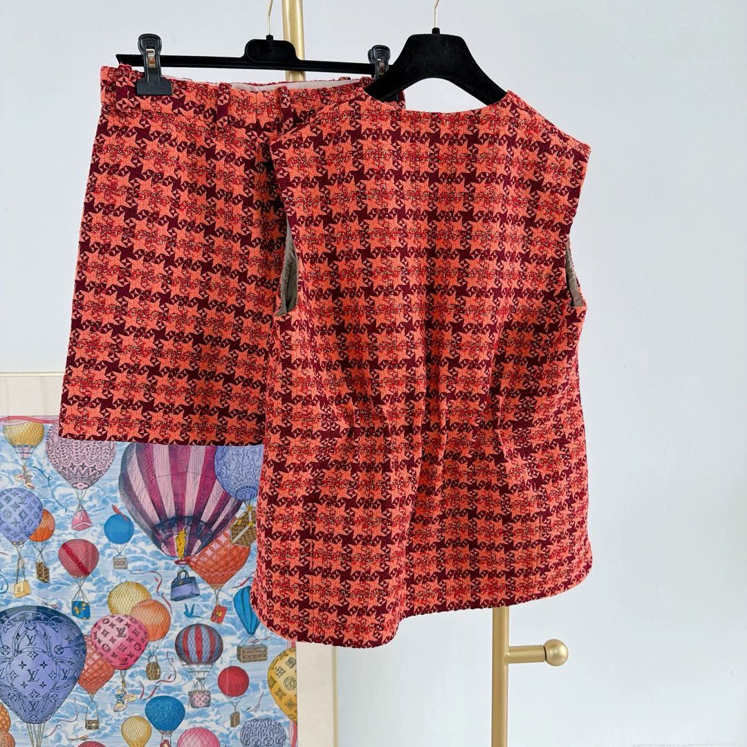 Gucci Gucci Orange Check Top & Shorts 40/38 NWT Size S / US 4 / IT 40 - 2 Thumbnail
