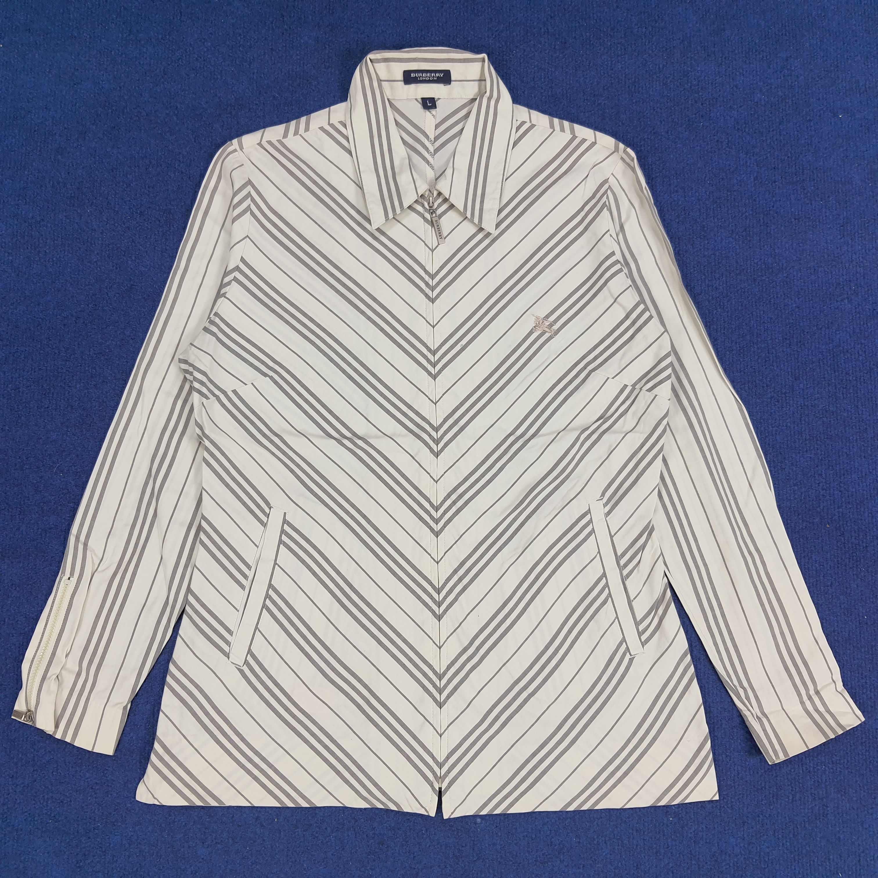 Burberry × Vintage Vintage Burberry London Striped Button Up Shirt Size S / US 4 / IT 40 - 1 Thumbnail