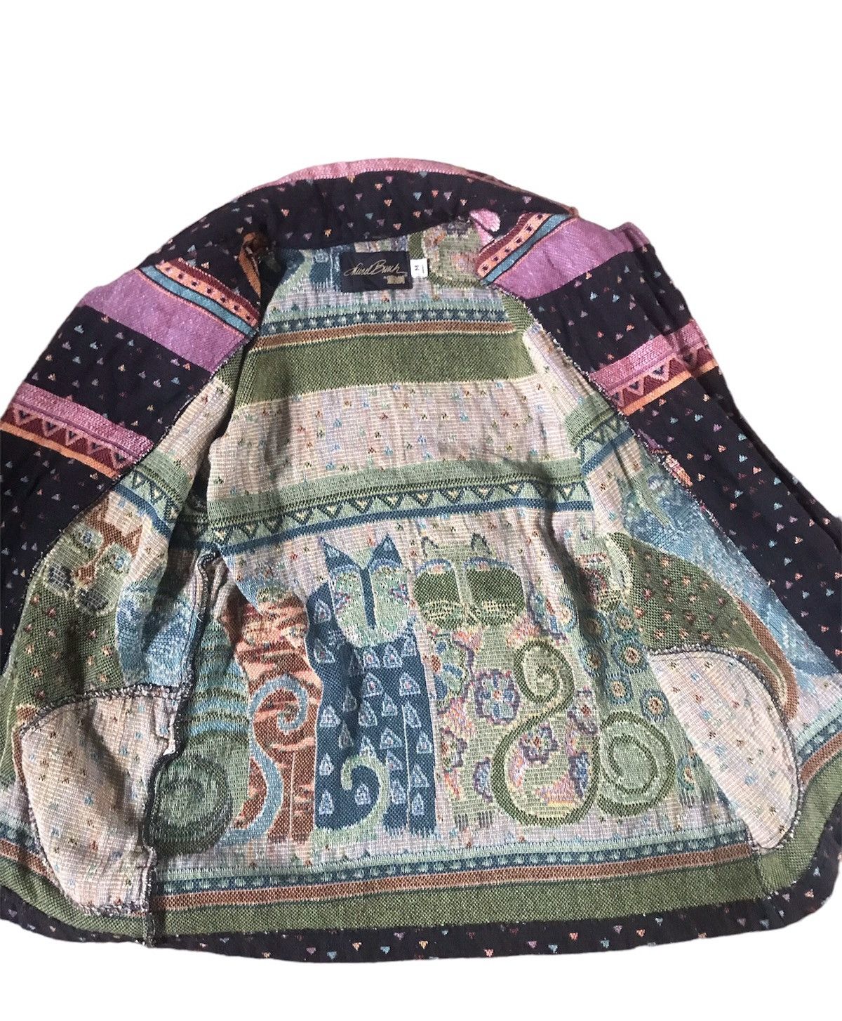 Art Comes First VTG 90’s Cat Embroidered Novelty Western Boho Blazer Jacket Size US M / EU 48-50 / 2 - 3 Thumbnail