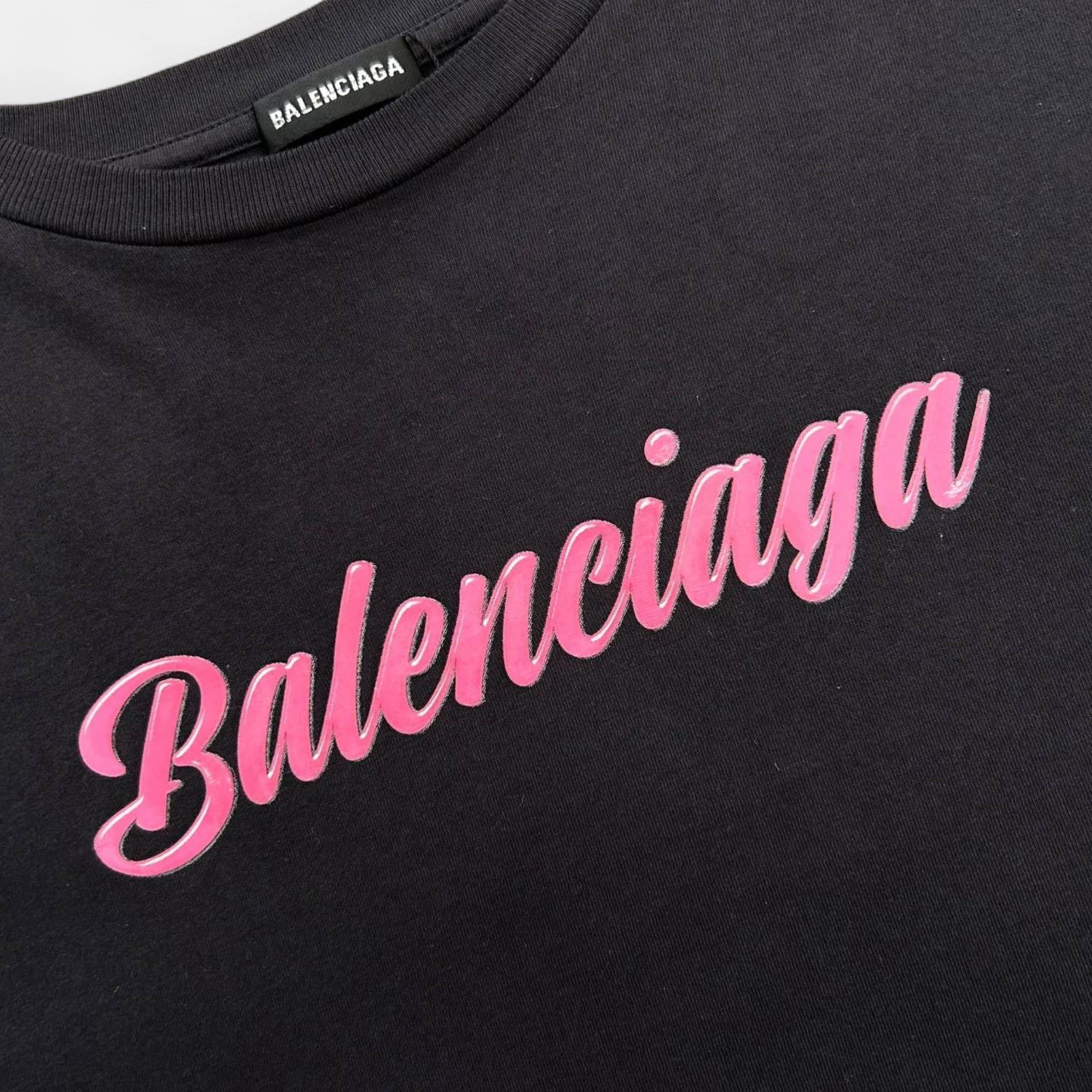 Balenciaga Balenciaga Baby Tee Pink Cursive Text T-shirt Size US XS / EU 42 / 0 - 3 Thumbnail
