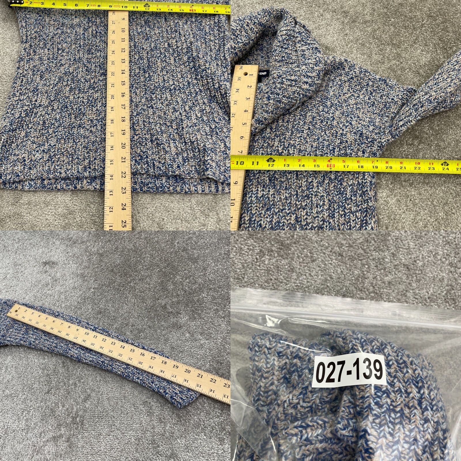 Lands' End Lands' End Cowl Neck Sweater Womens Medium Blue Gray Chunky Knit Casual Size M / US 6-8 / IT 42-44 - 8 Thumbnail