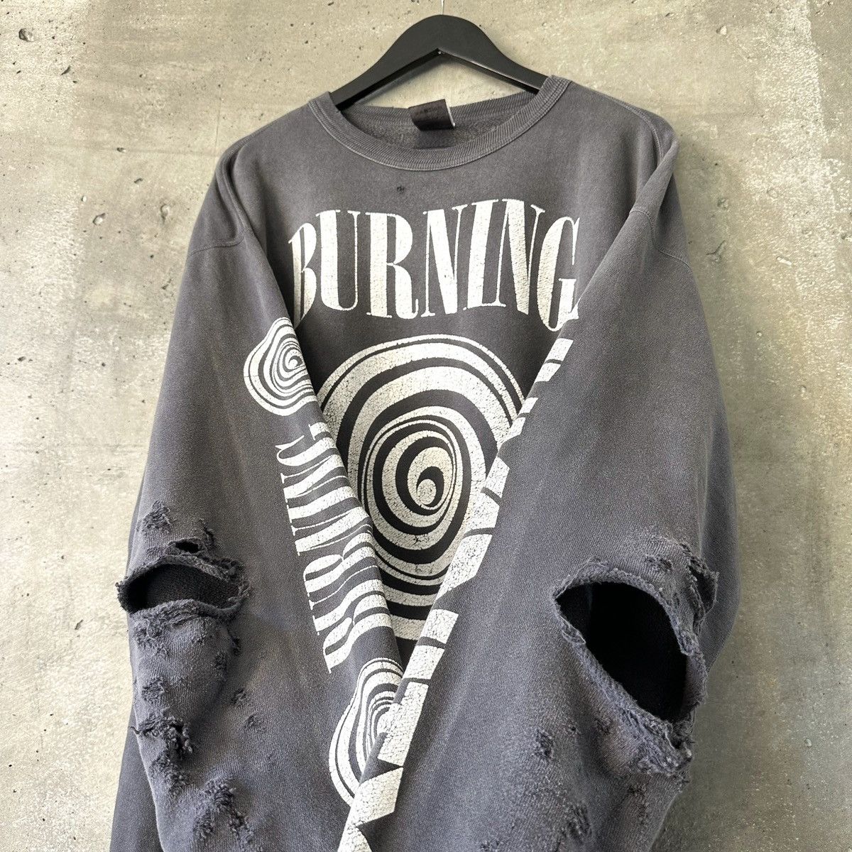 Saint Michael “Burning Humanity” Distressed Crewneck Sweatshirt Size US XL / EU 56 / 4 - 2 Thumbnail