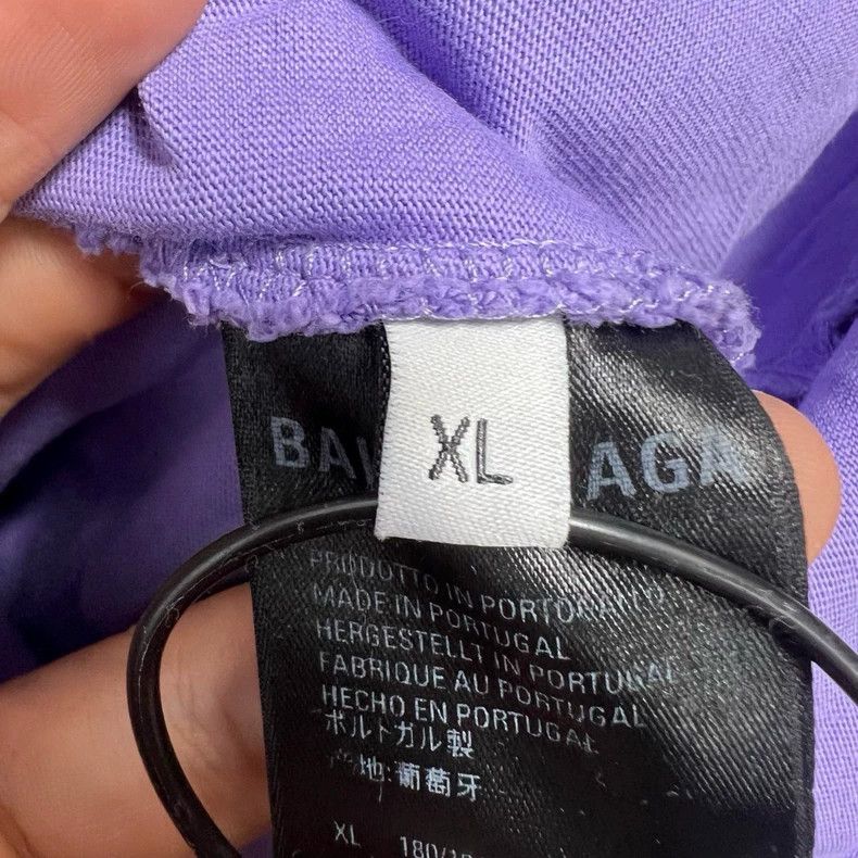 Balenciaga Balenciaga Make old hoodies that destroy purple LOGO sloga Size US XL / EU 56 / 4 - 4 Thumbnail