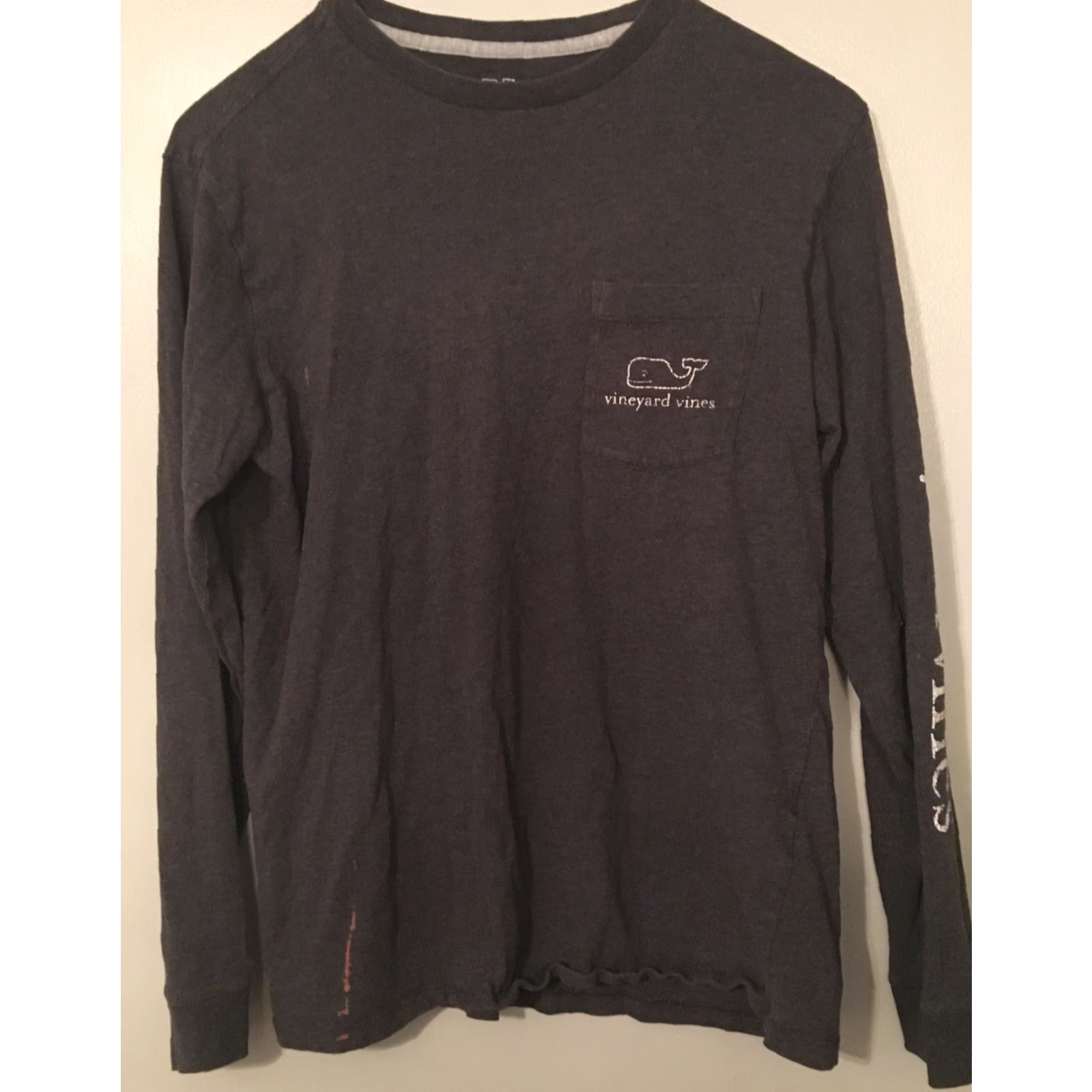 Vineyard Vines Vineyard Vines Shirt XS Men Gray Long Sleeve Logo Graphic Whale, Regular Fit, Crew Neck, Cotton Century Size US XS / EU 42 / 0 - 2 Thumbnail