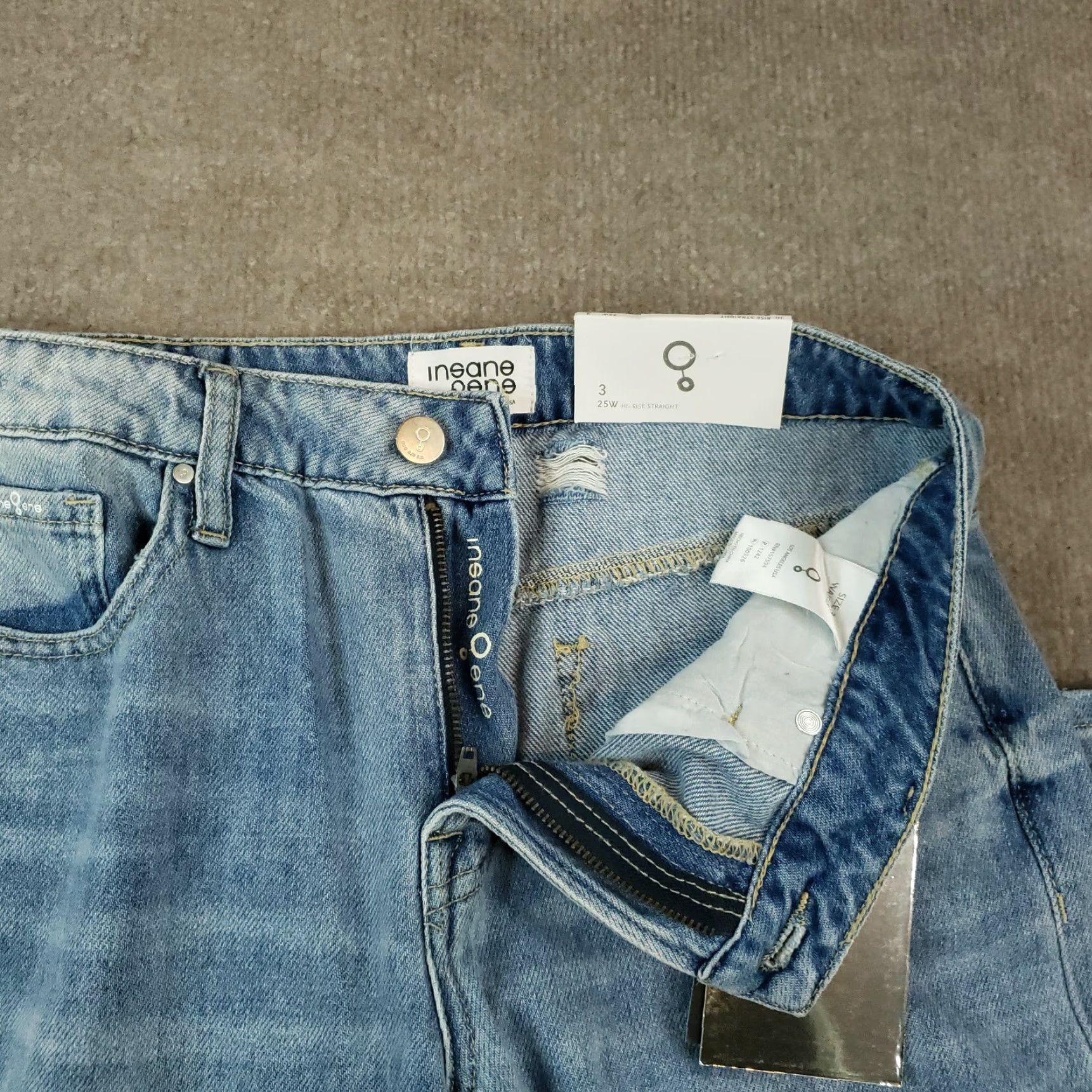 Vintage Insane Gene Jeans Womens Blue Hi- Rise Straight Ankle Casual Distressed 3/25 Size 26" / US 2 / IT 38 - 6 Thumbnail