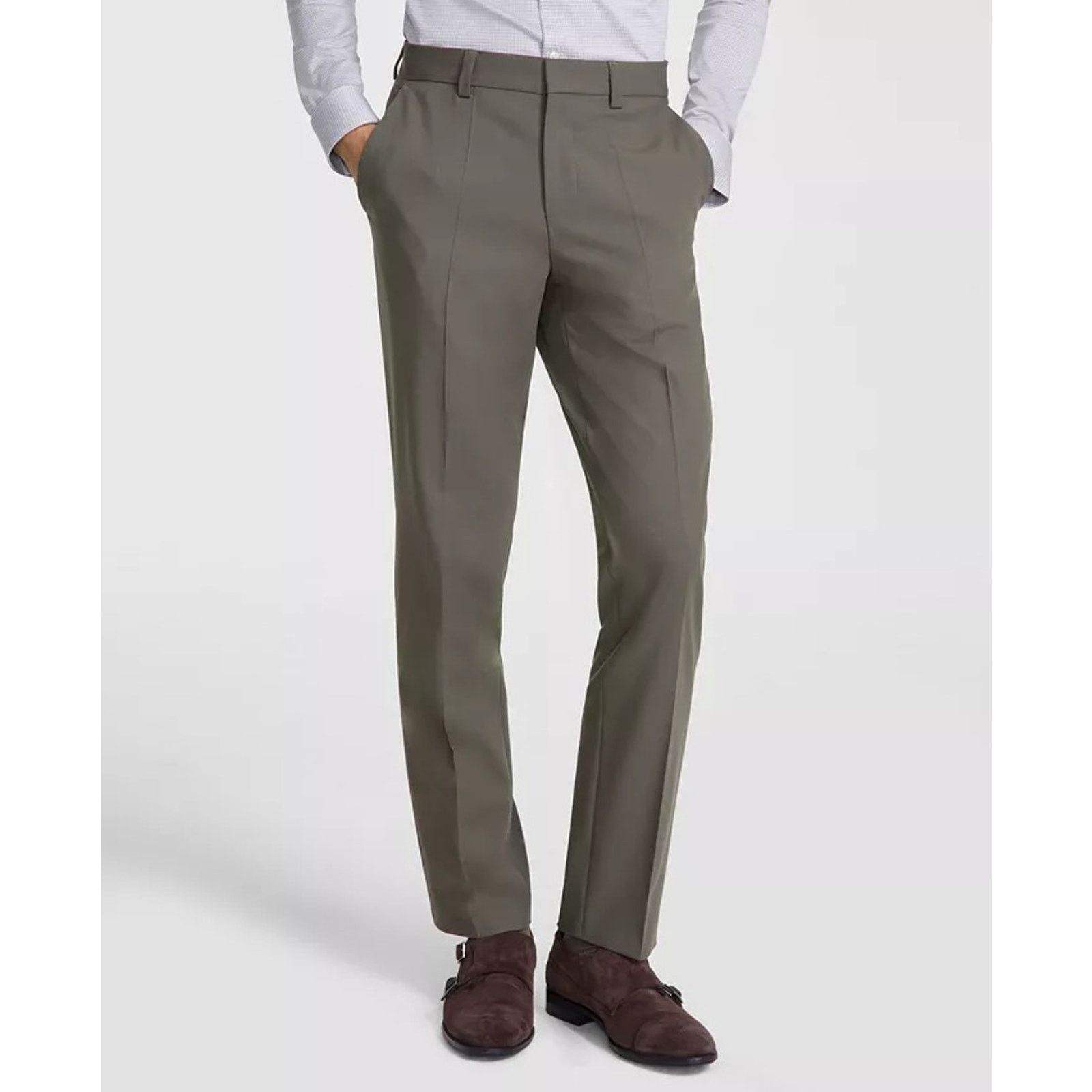 Hugo Boss Hugo Boss Men's Dark Beige Wool Blend Dress Pants Size 30R Size US 30 / EU 46 - 1 Thumbnail
