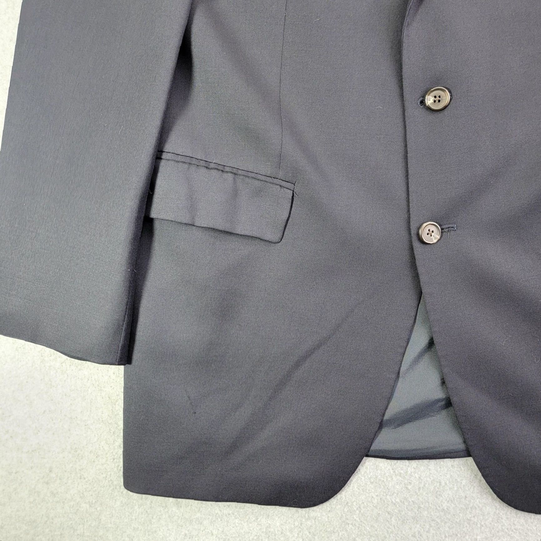 Ralph Lauren VINTAGE Lauren Ralph Lauren Blazer Mens 46 Blue Wool 2 Button Canada Size 46R - 4 Thumbnail