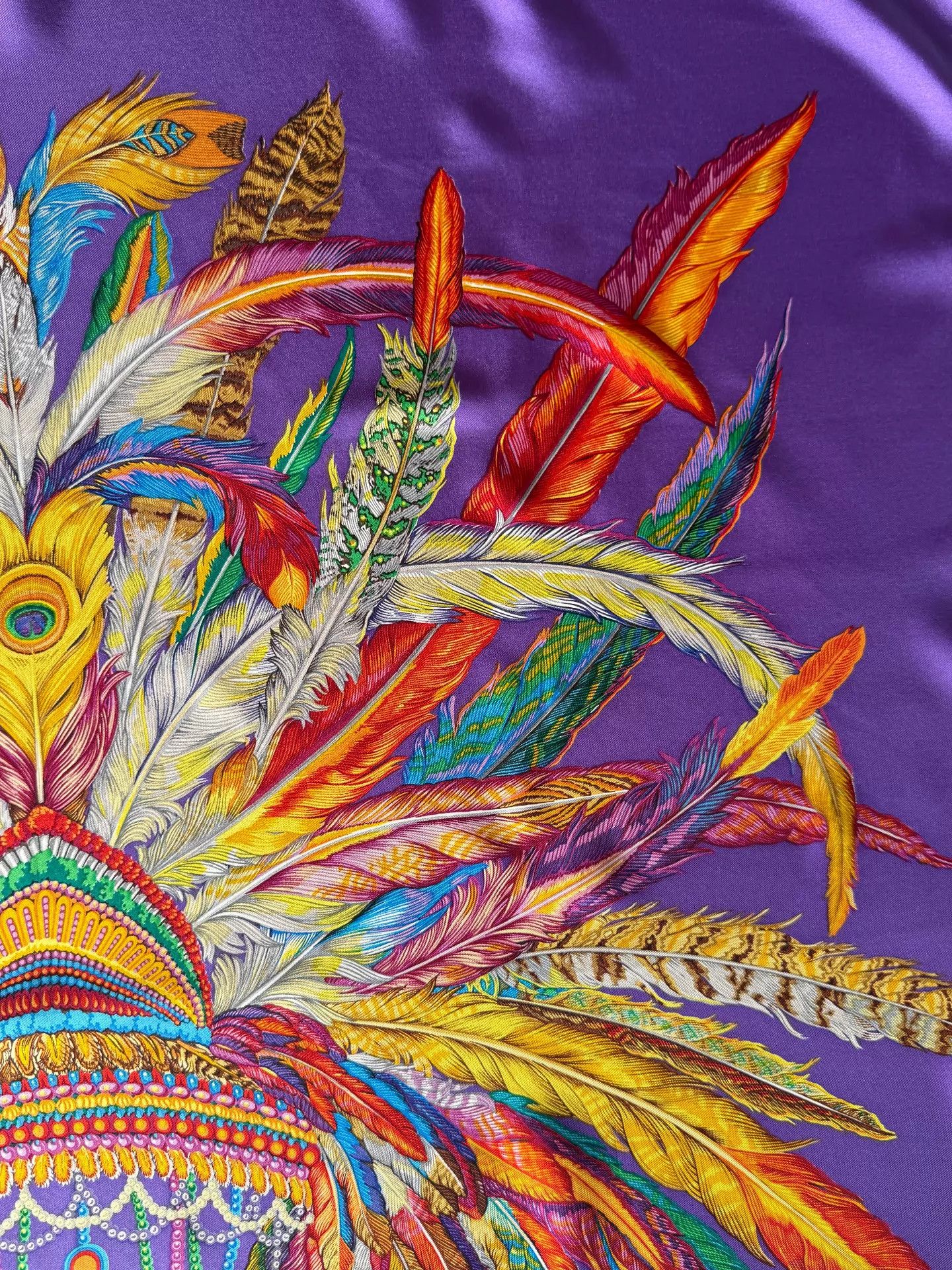Gucci Gucci Vintage Purple Feather Tribal Headpiece 90cm Size ONE SIZE - 9 Thumbnail