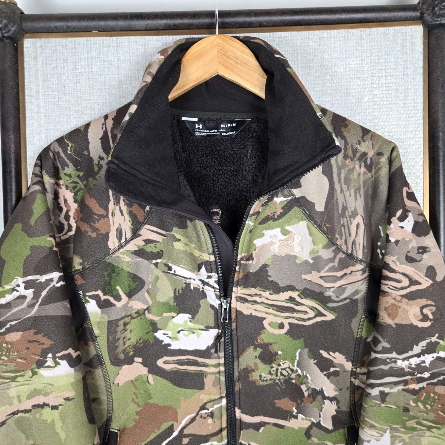 Under Armour Under Armour Womens Ridge Reaper Sherpa Fleece Lined Camouflage Jacket Medium Green Utility Zip Pockets Full Zip Size M / US 6-8 / IT 42-44 - 3 Thumbnail