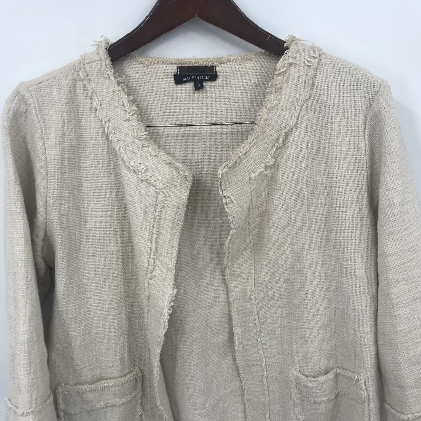 Vintage Epoca Jacket Womens Small Open Front Lagenlook Ivory Cotton Short Sleeve Casual 90s Theme Mens Womens or Girls? No gender specified; keep as Womens Size S / US 4 / IT 40 - 3 Thumbnail