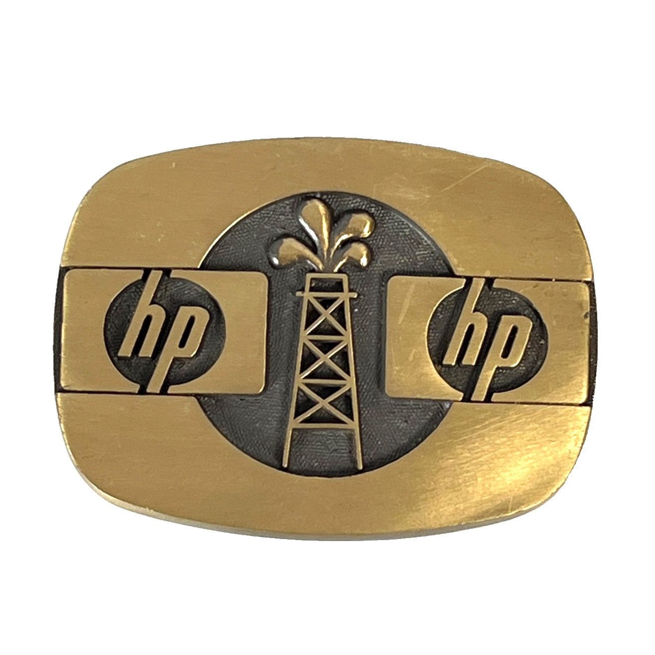 Other HP Oil Derrick Vintage Belt Buckle Solid Bronze Hewlett Pack Size ONE SIZE - 1 Thumbnail