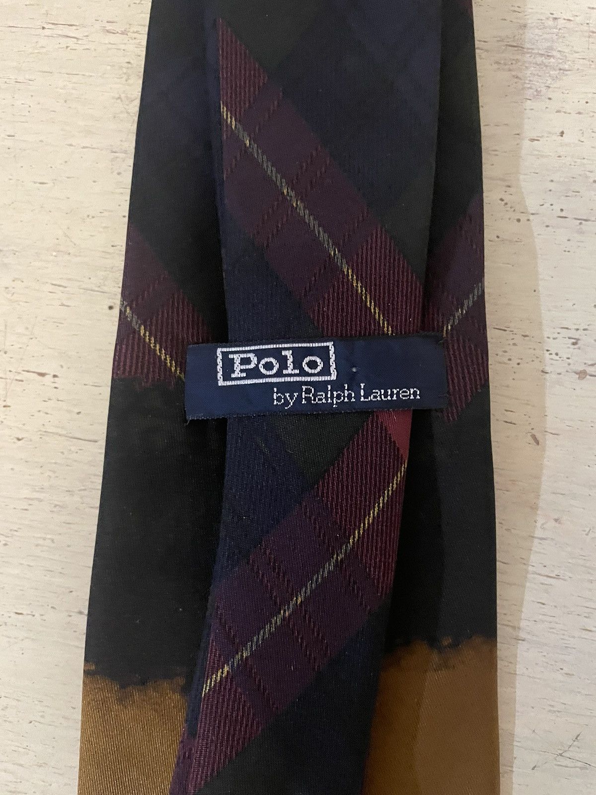 Polo Ralph Lauren × Vintage Rare Plaid-Canoe Print Silk Tie Size ONE SIZE - 6 Thumbnail