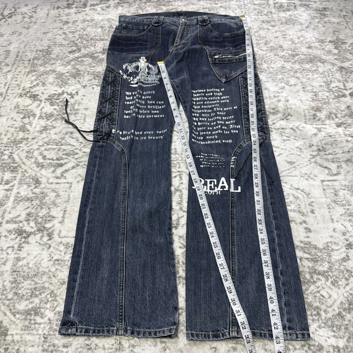 If Six Was Nine Japanese Brand Poems Paneled Lace Up Flare Jeans Size US 34 / EU 50 - 10 Thumbnail