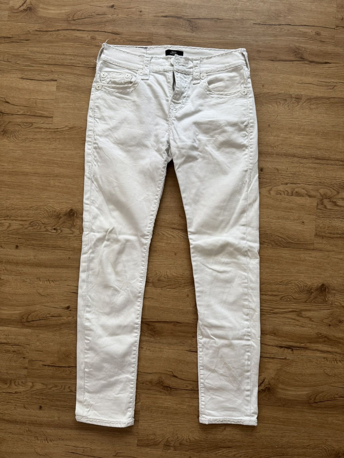 True Religion True Religion Relaxed Skinny White Jeans Size US 30 / EU 46 - 1 Thumbnail