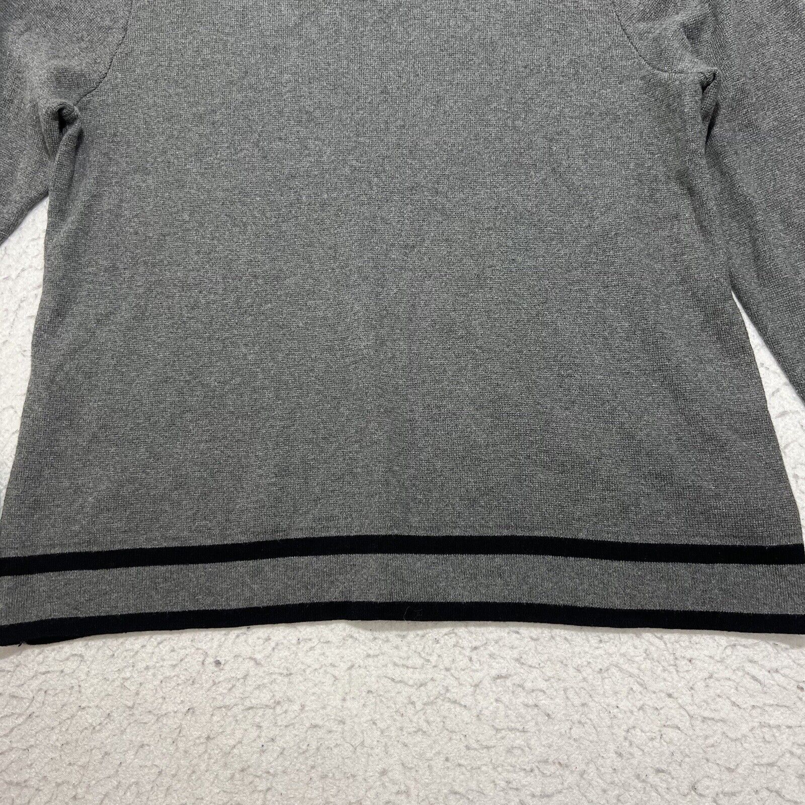Izod IZOD Bell Sleeve Crewneck Pullover Sweater Gray Black Stripe Size XS / US 0-2 / IT 36-38 - 7 Thumbnail