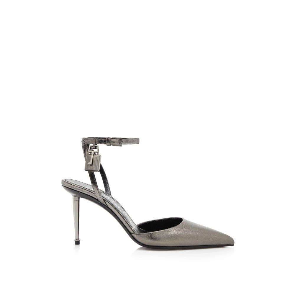 Tom Ford o1loc1c0924 W2980 100 Padlock Pumps in Metallic Grey Size US 9 / IT 39 - 1 Thumbnail