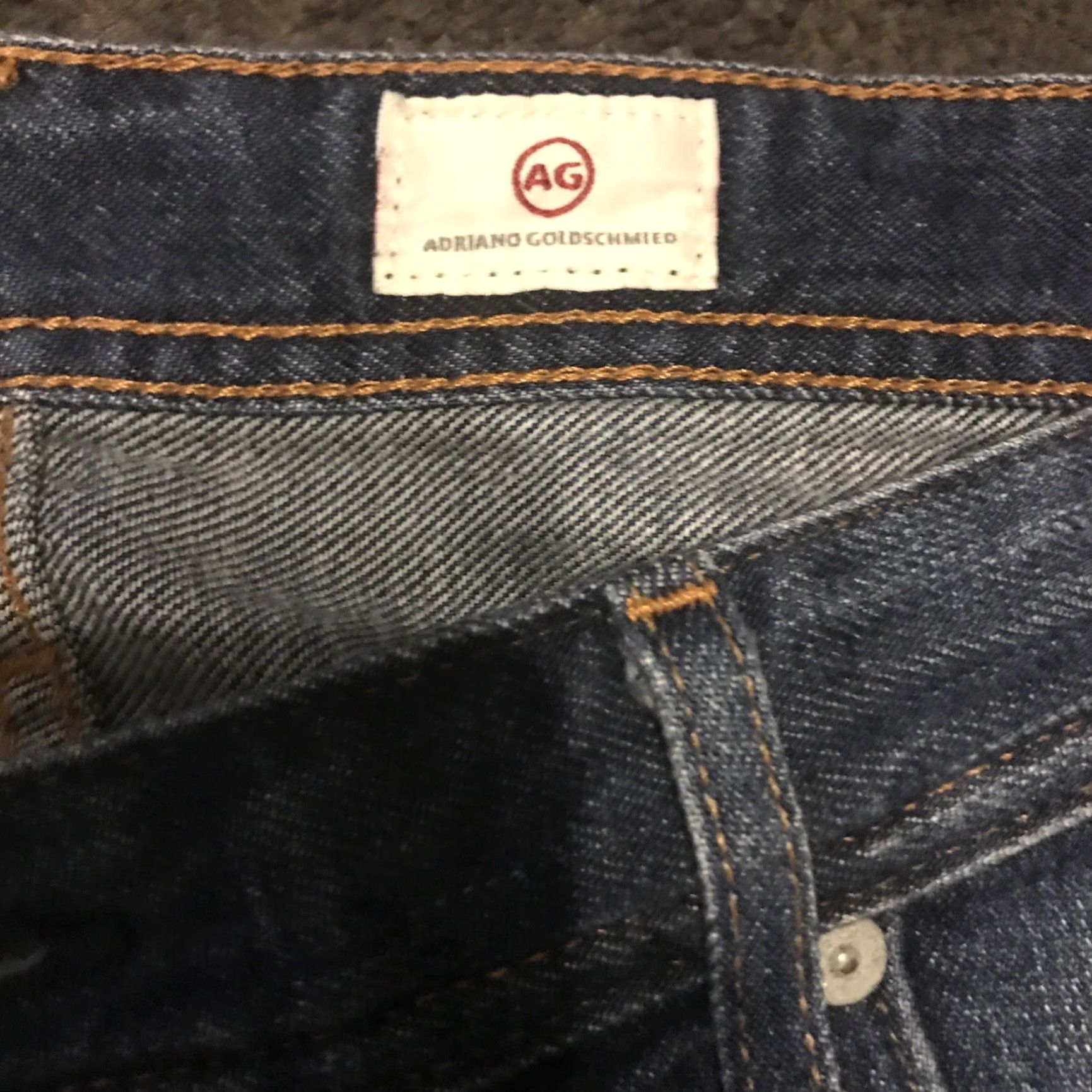 Vintage AG Adriano Goldschmied Jeans Mens 33 The Graduate Tailored Leg Blue USA Denim Slim 5-Pocket Classic Men Regular Jeans Size US 33 - 6 Thumbnail
