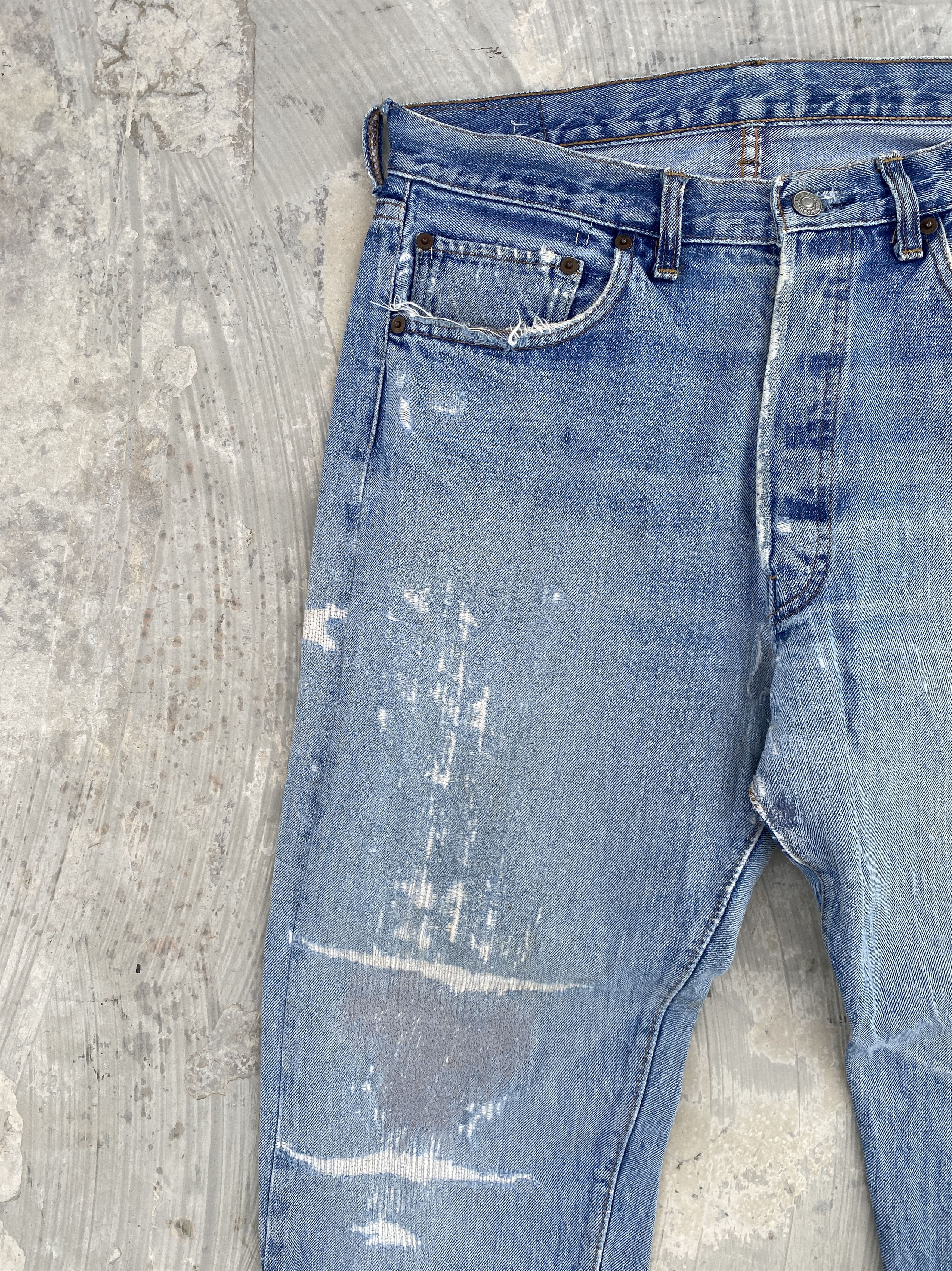 Levi's Vintage 70s Levis 501 Redline #6 Selvedge Jeans SS66 Single Size US 34 / EU 50 - 2 Thumbnail