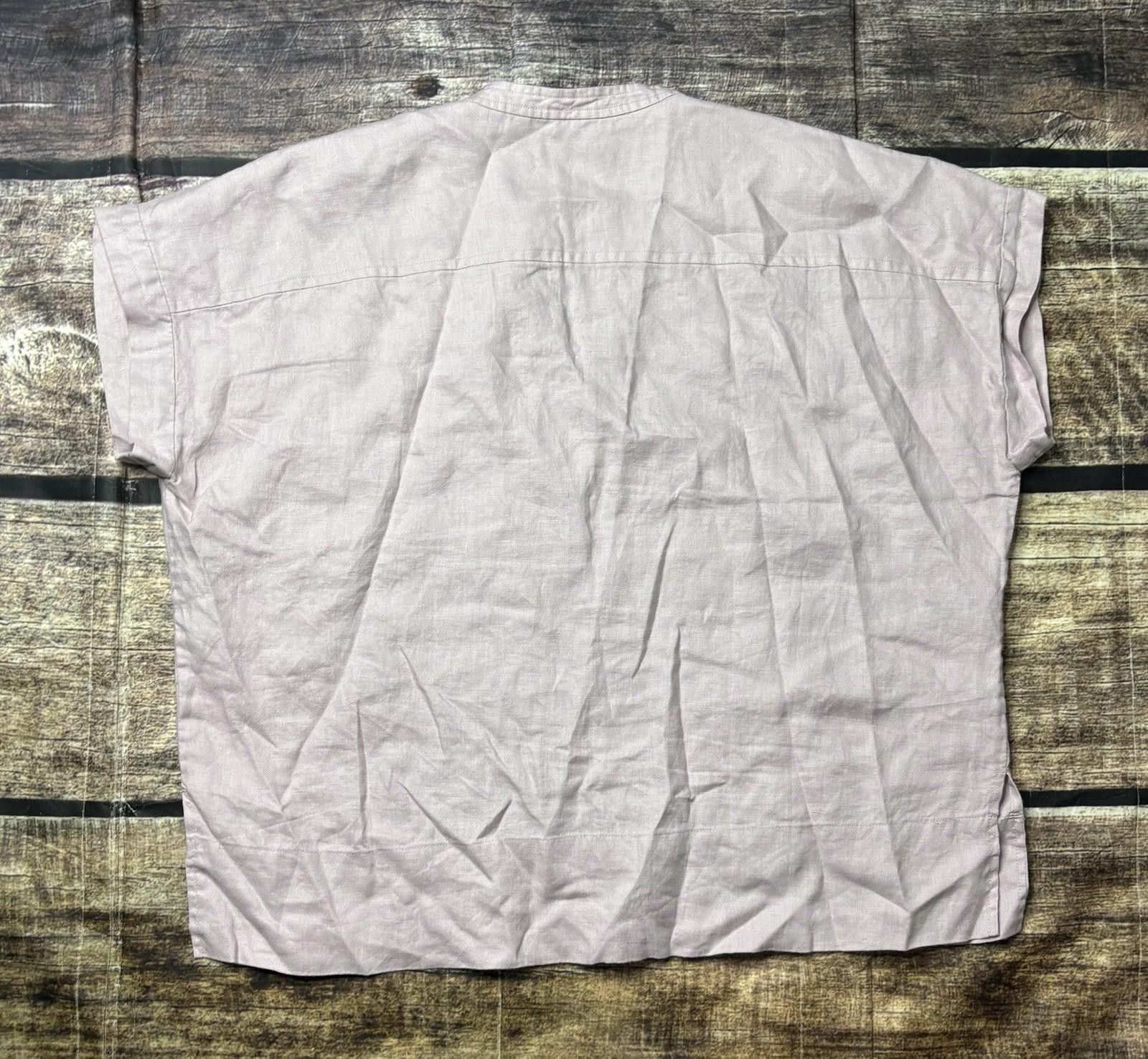Everlane Everlane Top Womens Size 10 Linen V-Neck Light Lavender Size L / US 10 / IT 46 - 3 Thumbnail
