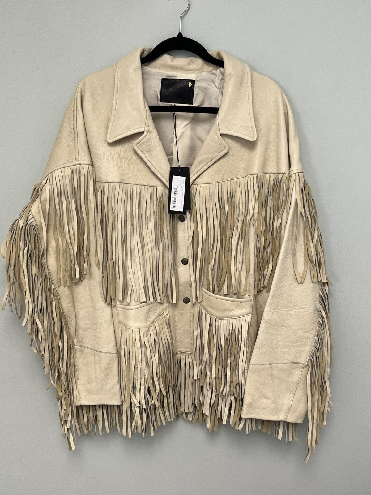 R13 Leather Fringe Jacket. Size ONE SIZE - 1 Thumbnail
