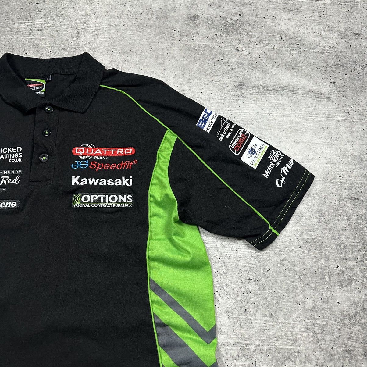 Yamaha Official Quattro Plant Kawasaki Team Polo Shirt Black Size US L / EU 52-54 / 3 - 3 Thumbnail