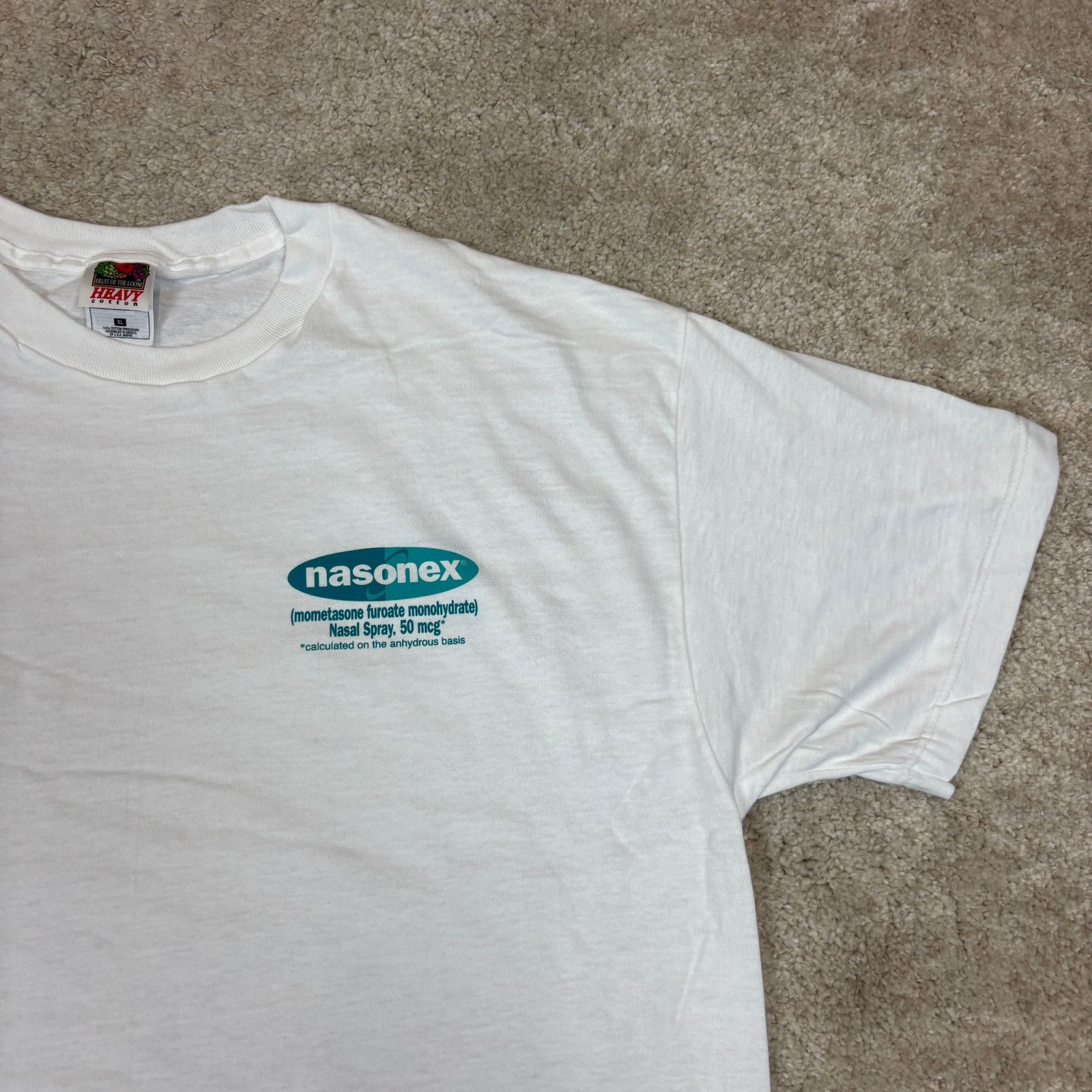 Fruit Of The Loom × Vintage Vintage Y2K Nasonex Allergy Nasal Spray Drug Promo Shirt XL Size US XL / EU 56 / 4 - 2 Thumbnail