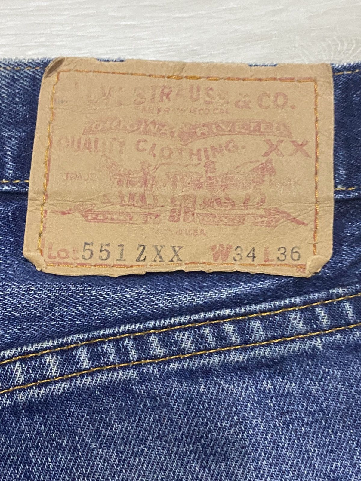 Levi's Levis Big E 551zxx 90s Vintage Zipper Baggy Jeans Size US 31 - 14 Thumbnail