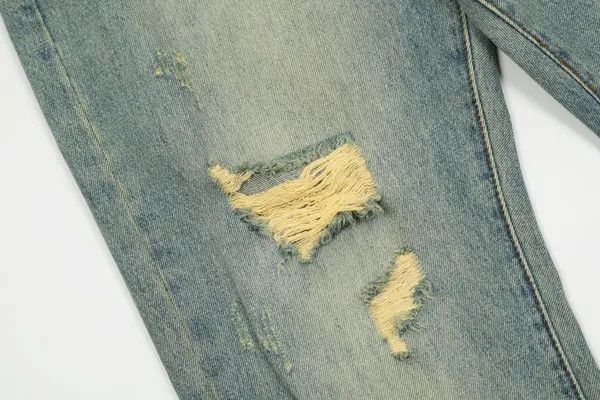 VIBE Wide-leg washed straight whisker ripped cargo flared jeans Size US 32 / EU 48 - 6 Thumbnail