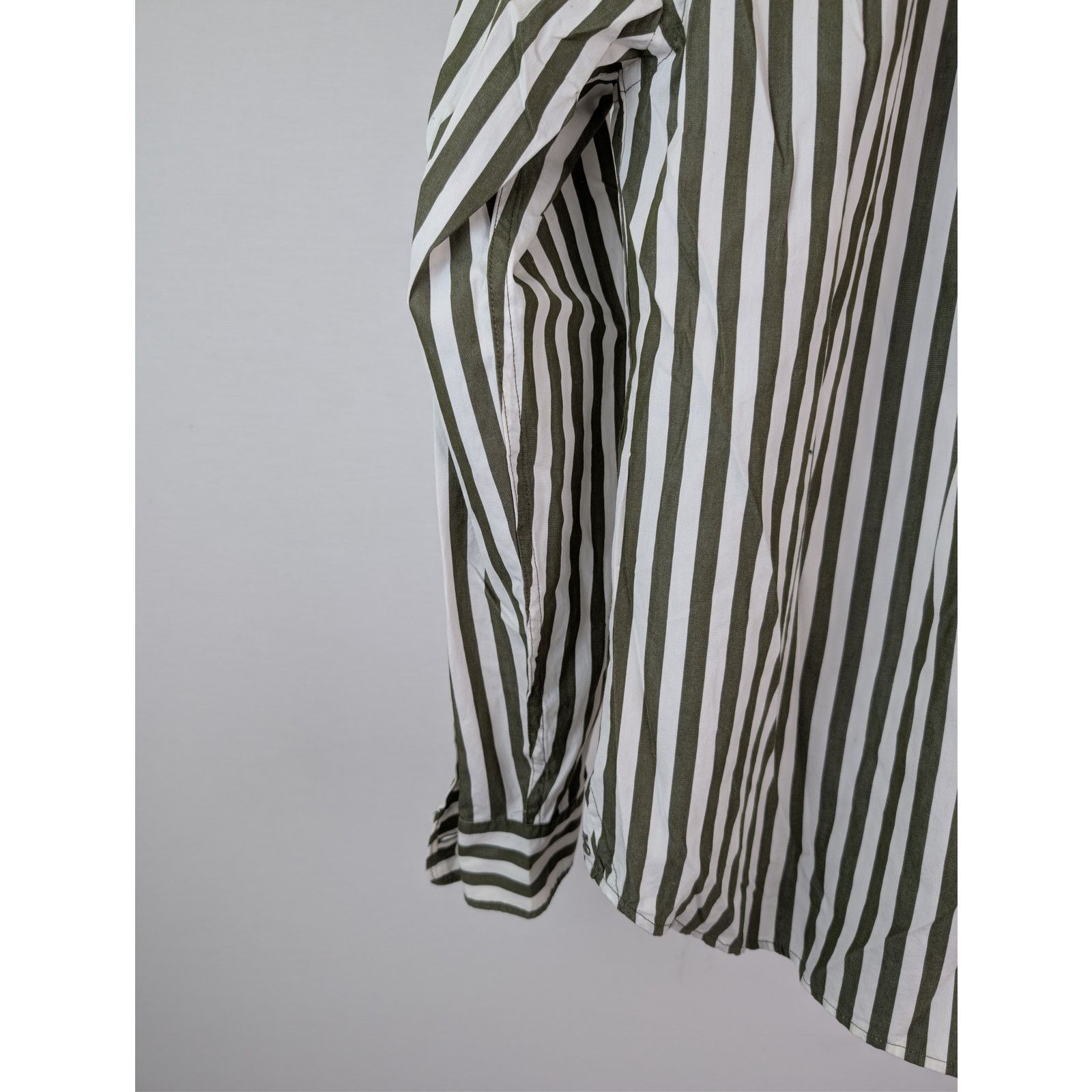 Todd Snyder o1rshd1 CC20 Striped Cotton Long-Sleeved Shirt Olive Green Size US S / EU 44-46 / 1 - 11 Thumbnail