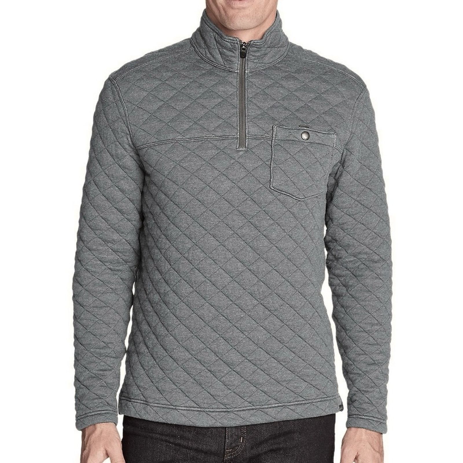 Eddie Bauer EDDIE BAUER Grey Quilted Pocket Pullover Sweatshirt Sweater Size US S / EU 44-46 / 1 - 12 Thumbnail