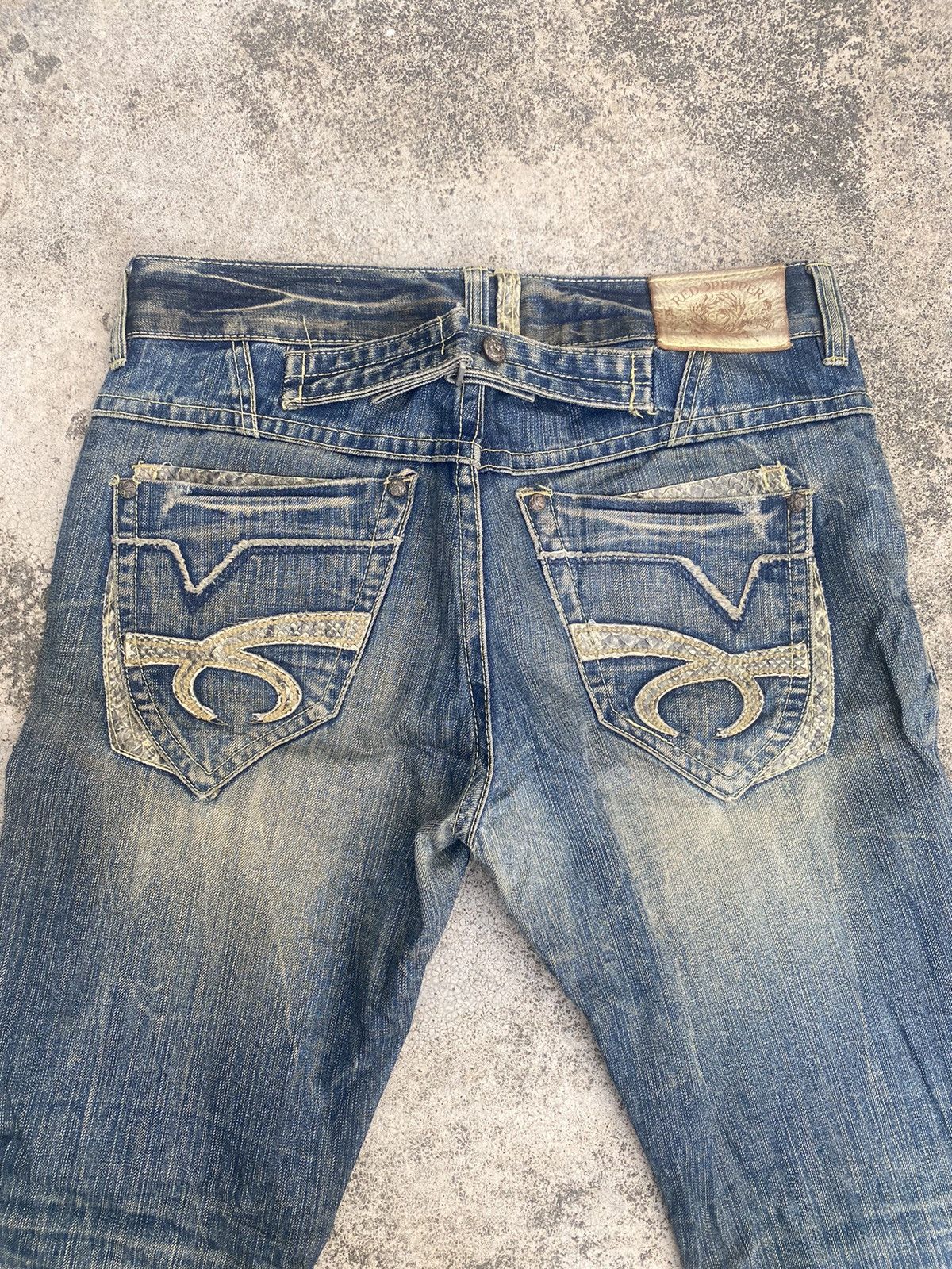 If Six Was Nine × Japanese Brand Flare Jeans Red Pepper Clawmark Snake Skin Size US 34 / EU 50 - 23 Thumbnail