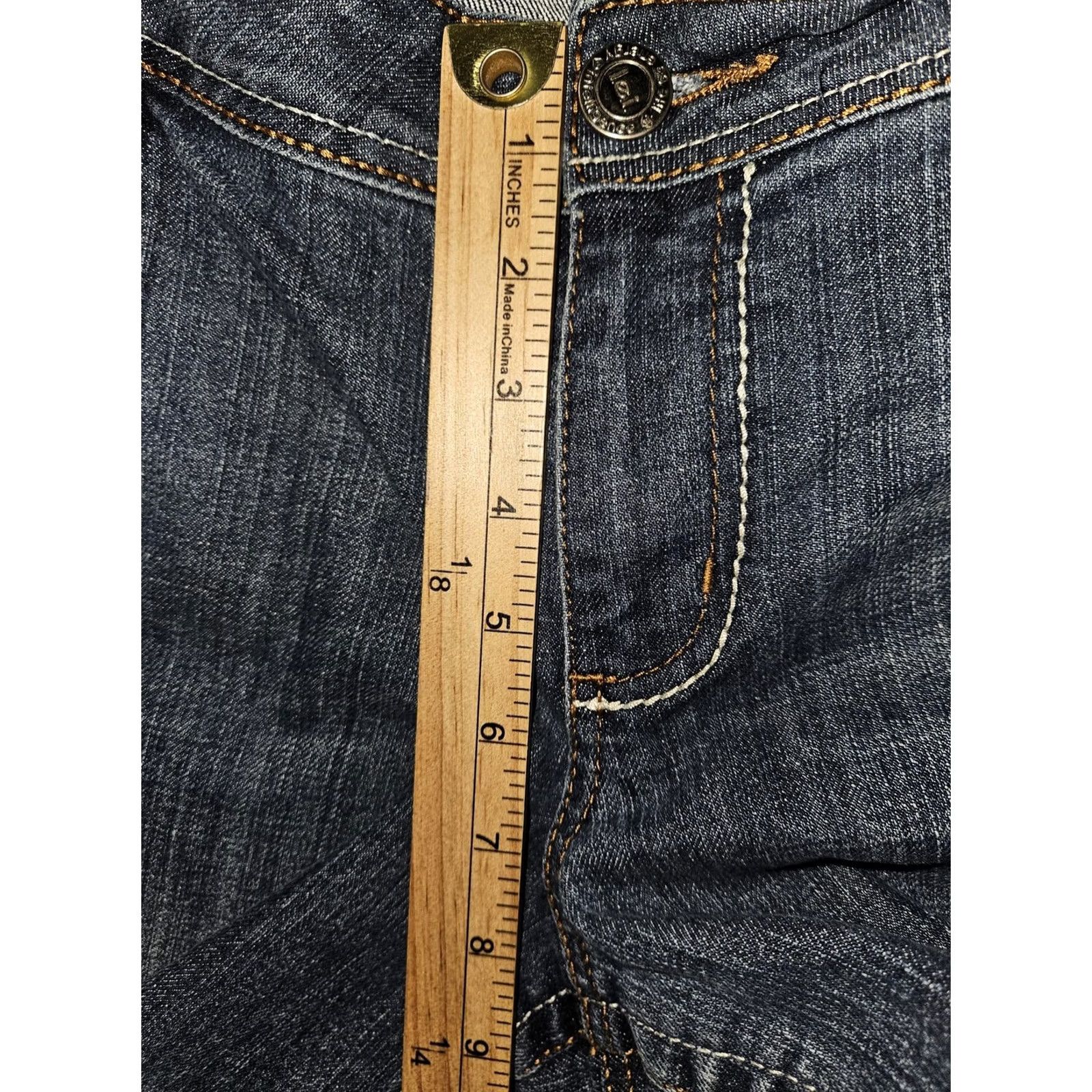L.E.I. l.e.i. Ashley Jeans Womens 15 Short Blue Low Rise Bootcut Embroidered Pockets Jeans Size 36" / US 14 / IT 50 - 4 Thumbnail