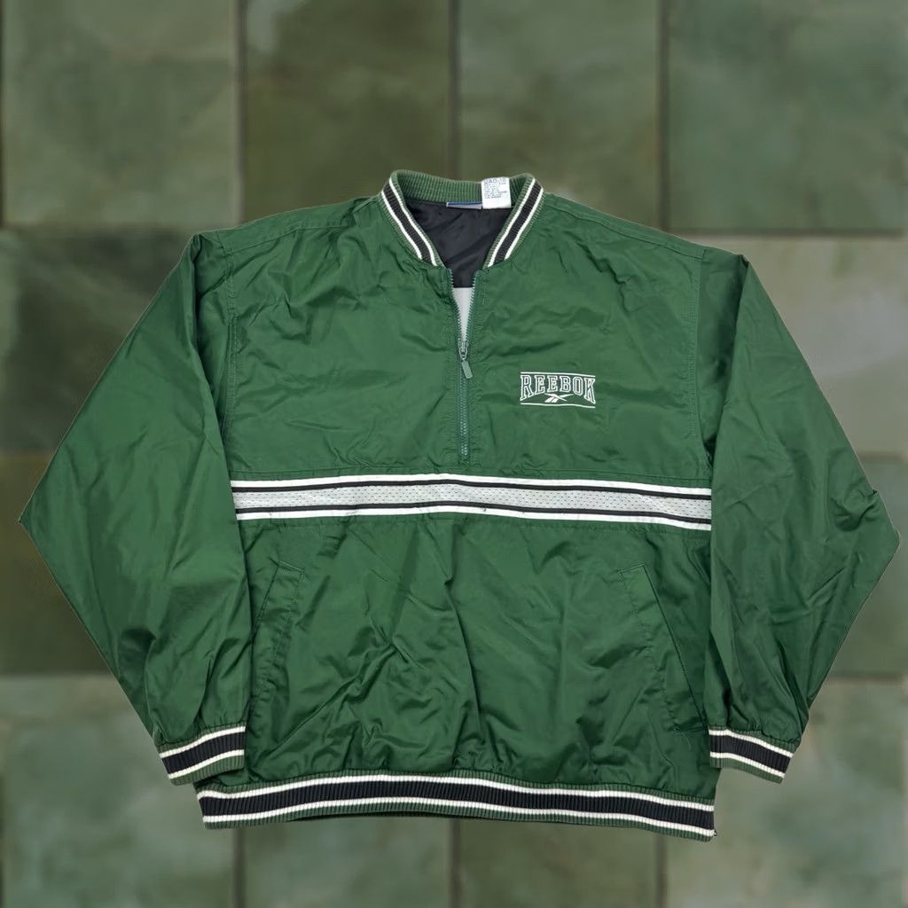 Reebok VINTAGE Reebok Jacket Windbreaker Adult Small 90s Sports Nylon Green Zip Mens Size US S / EU 44-46 / 1 - 1 Thumbnail