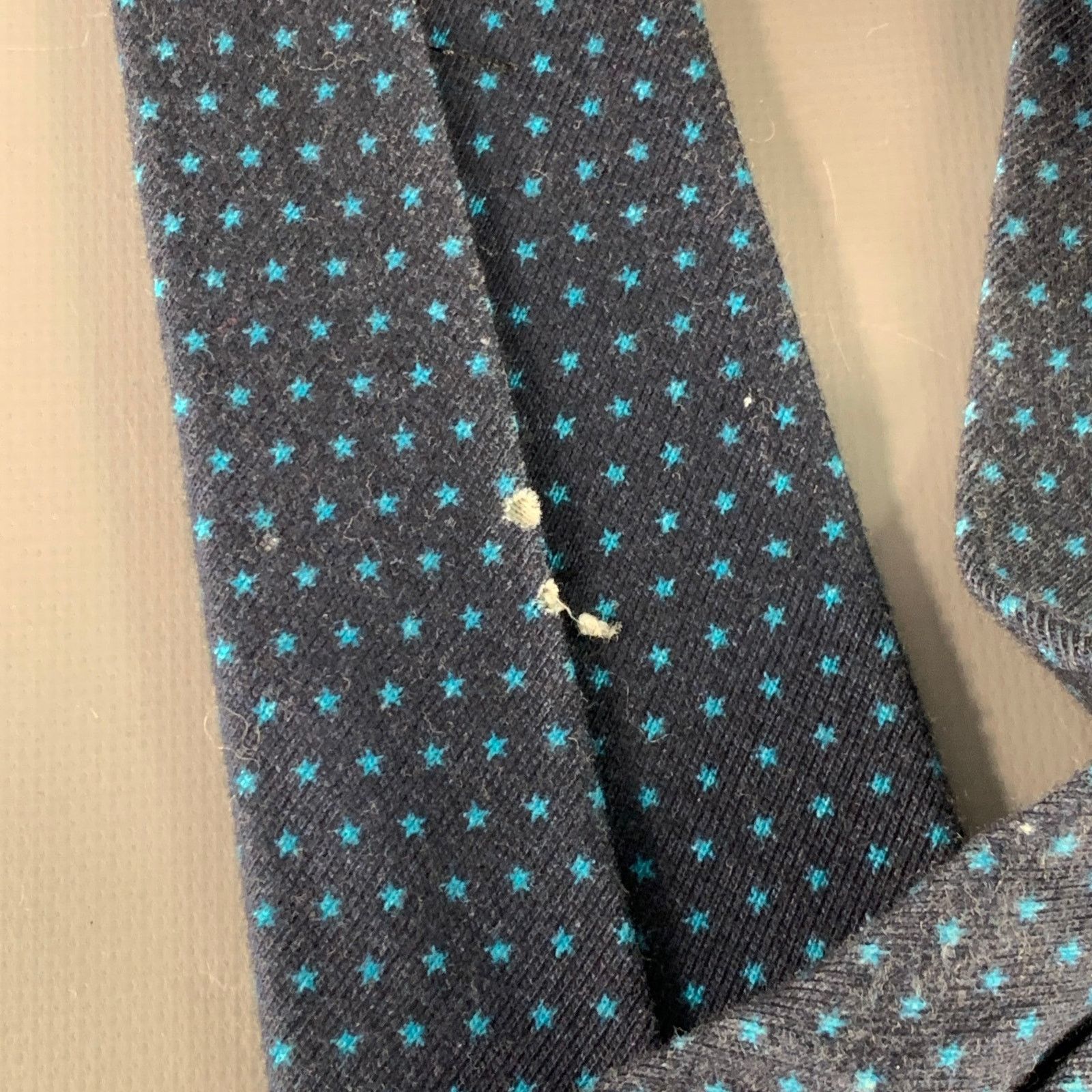 Adam Kimmel ADAM KIMMEL Navy Stars Cotton Skinny Tie Size ONE SIZE - 5 Thumbnail