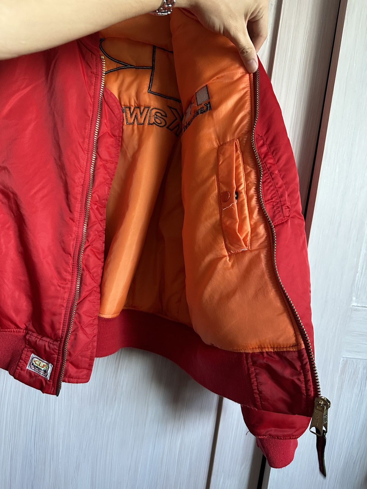 Japanese Brand × Vintage Kawasaki Vintage MA-1 bomber jacket japanese motor moto Size US L / EU 52-54 / 3 - 12 Thumbnail