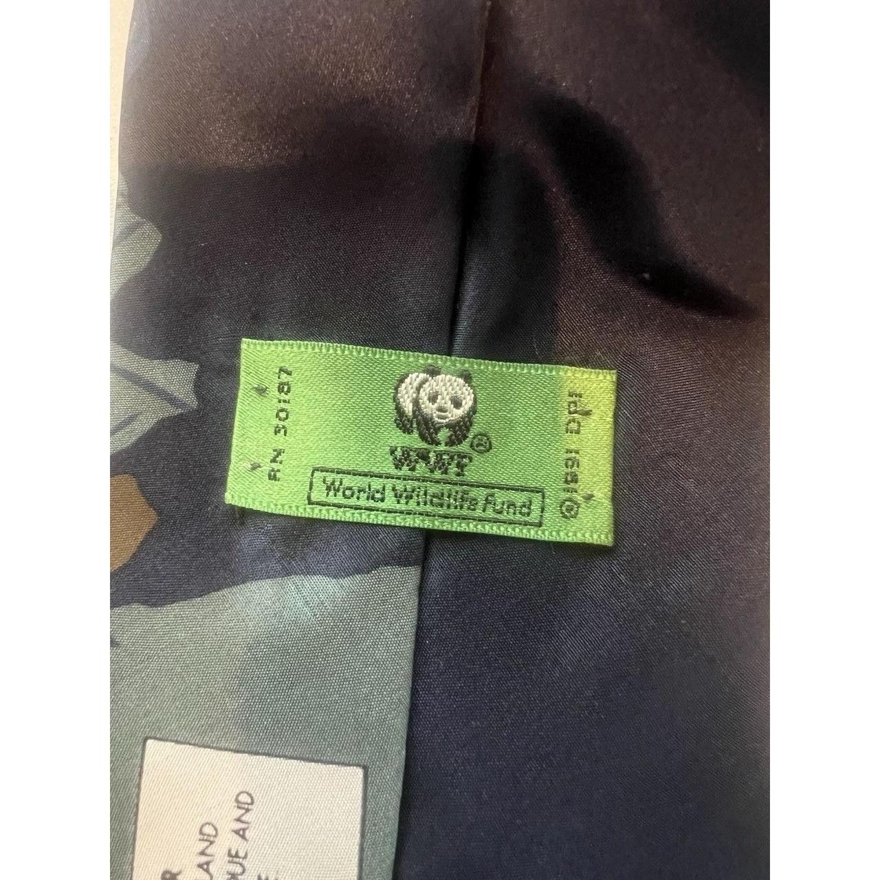 WWF Vintage 1991 WWF Silk Tie Madagascar Jungle Blue Novelty | Grailed