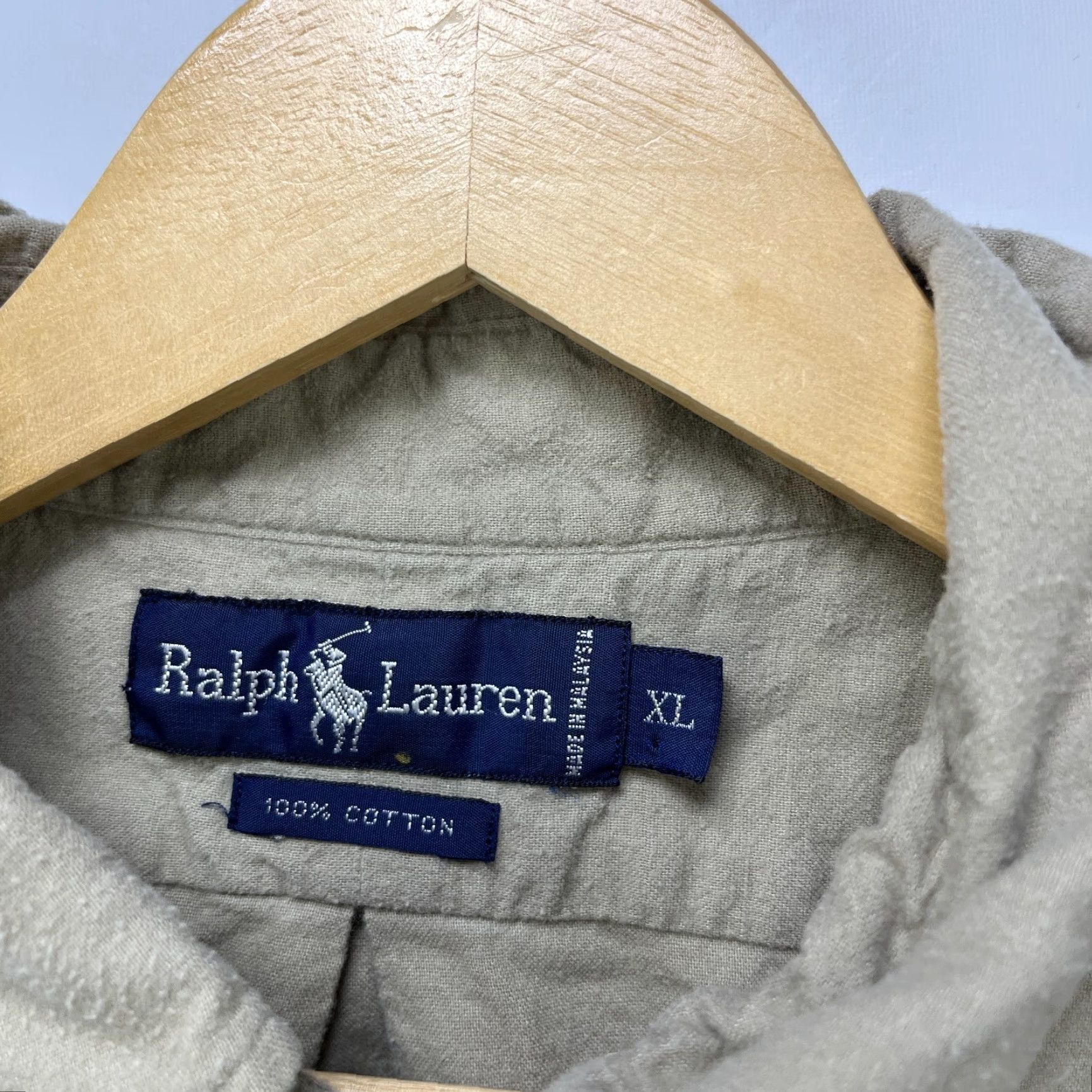 Polo Ralph Lauren VINTAGE Polo Ralph Lauren Button-Up Long Sleeve Shirt Beige XL 90s Corduroy Mens Pony Blake Size US XL / EU 56 / 4 - 4 Thumbnail