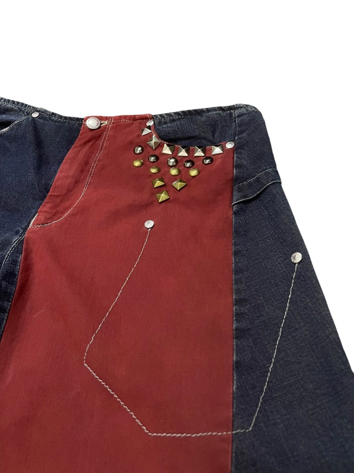 JNCO × Southpole × Wu-Tang Clan Los P’tites Bombes Super Wide Leg Studded Baggy Jorts Short Size US 30 / EU 46 - 5 Thumbnail