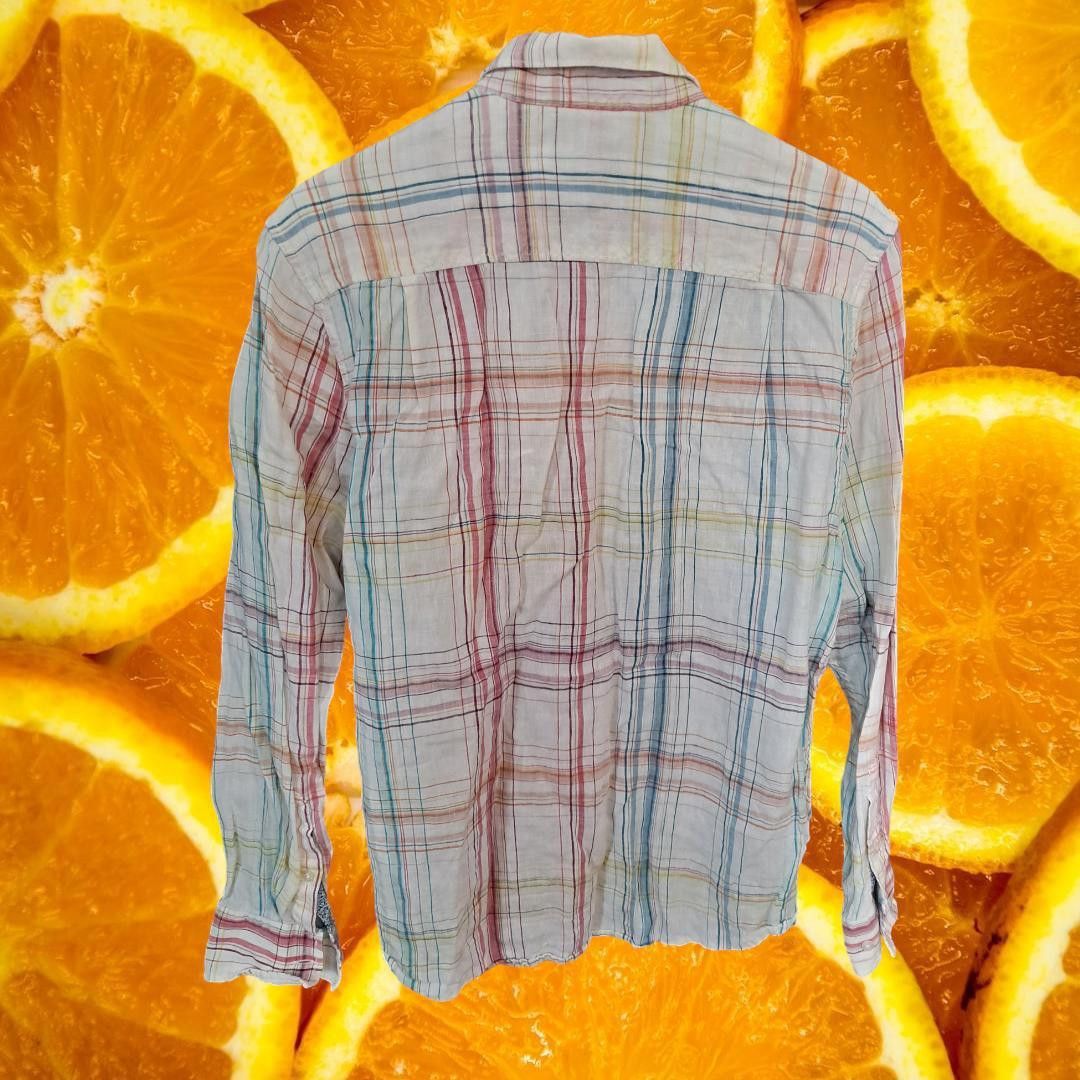 Tommy Bahama Tommy Bahama White Orange Blue Plaid 100% Linen Button Up Sh Size US L / EU 52-54 / 3 - 5 Thumbnail
