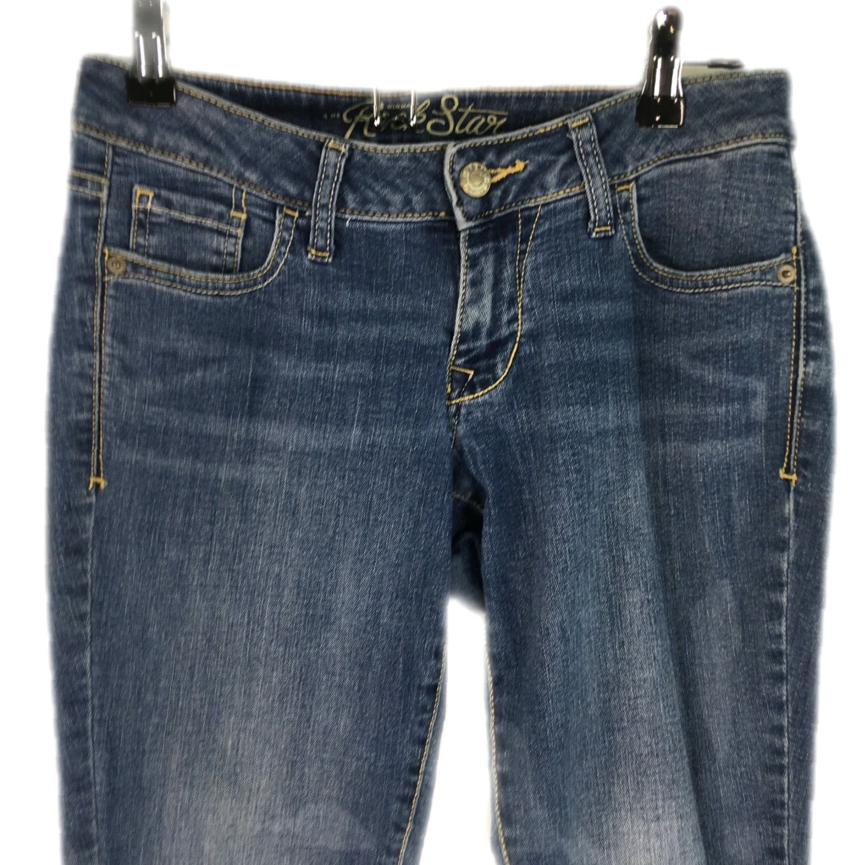 Old Navy Old Navy Rockstar Jeans Womens 4P Petite Blue Denim Straight Leg 28x27 Sportswear Rock Star Casual Denim Jeans Womens Size 4P Blue Size 27" / US 4 / IT 40 - 3 Thumbnail