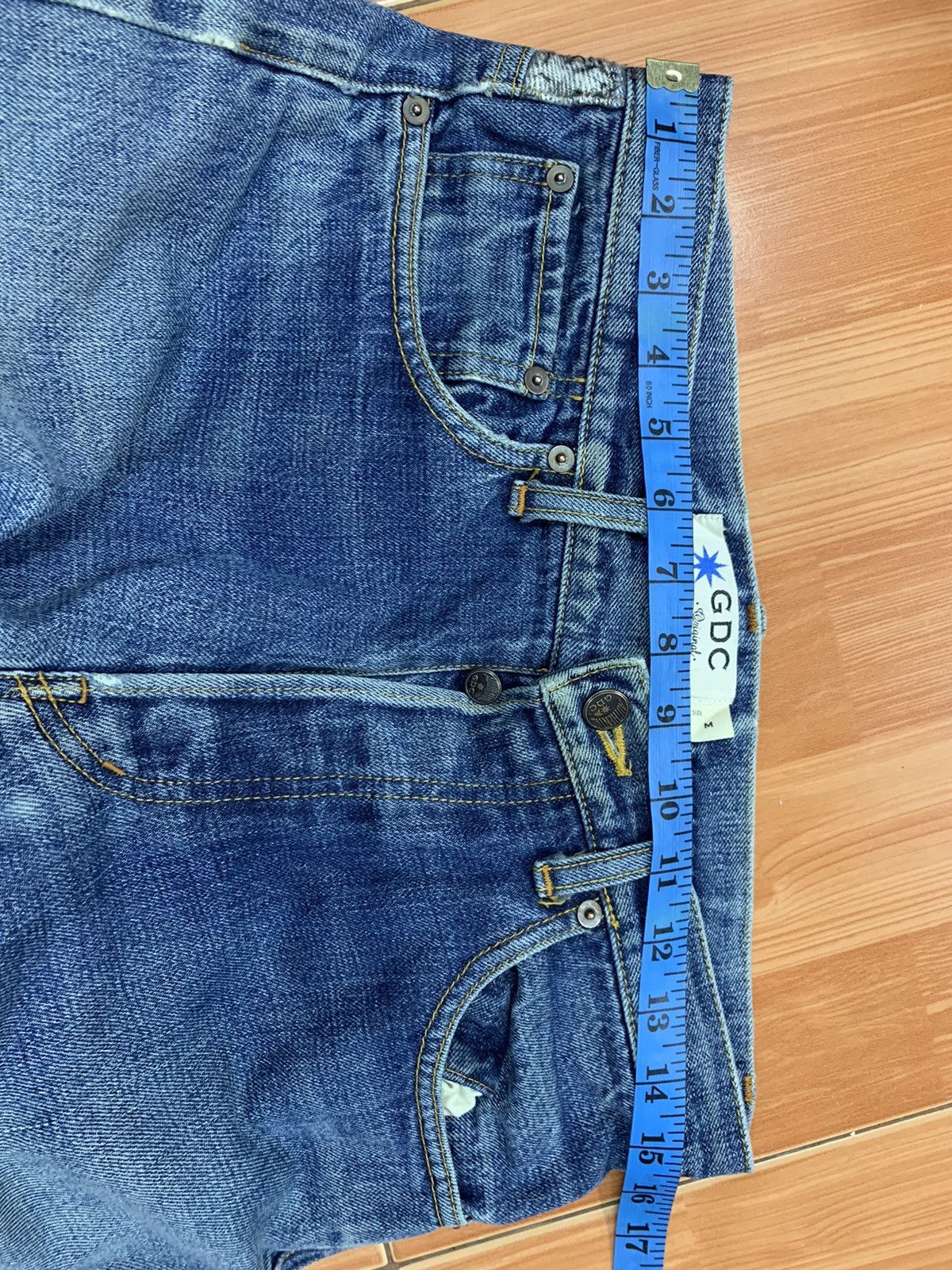 14th Addiction DISTRESSED GDC SELVEDGE DENIM & NICE FADED. Size US 31 - 11 Thumbnail