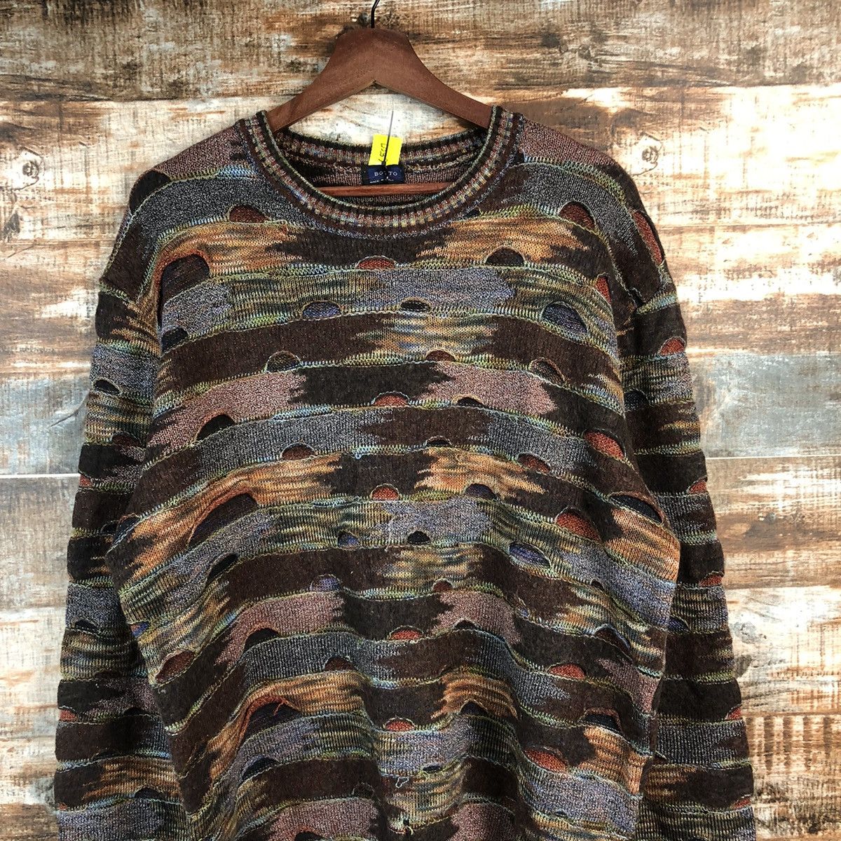 Homespun Knitwear DLL Botto italy Brown like coogi Knitwear #C507 Size US M / EU 48-50 / 2 - 2 Thumbnail